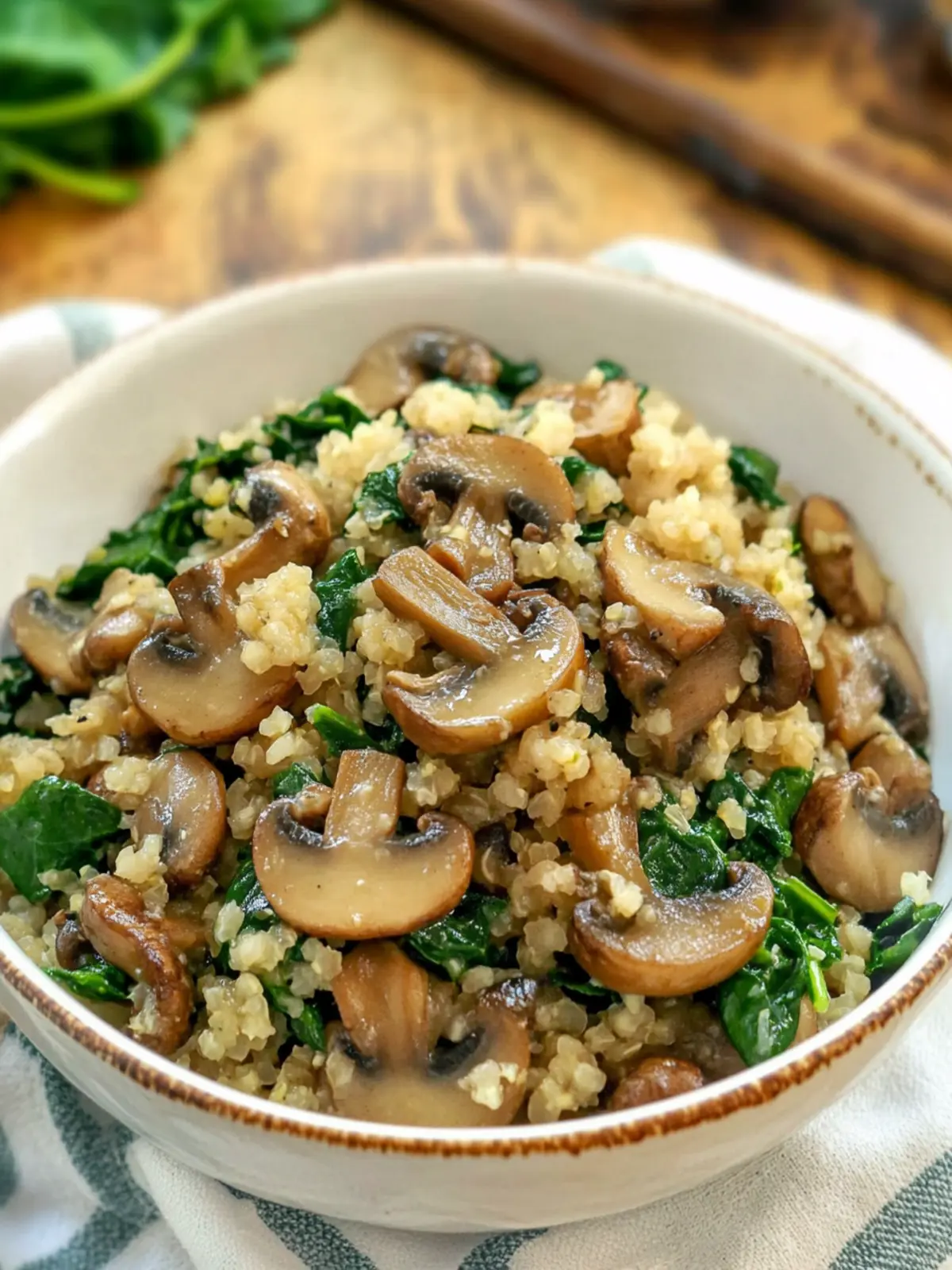 Savory Mushroom & Spinach Cauliflower Rice Made Easy 5 Mushroom & Spinach Cauliflower Rice