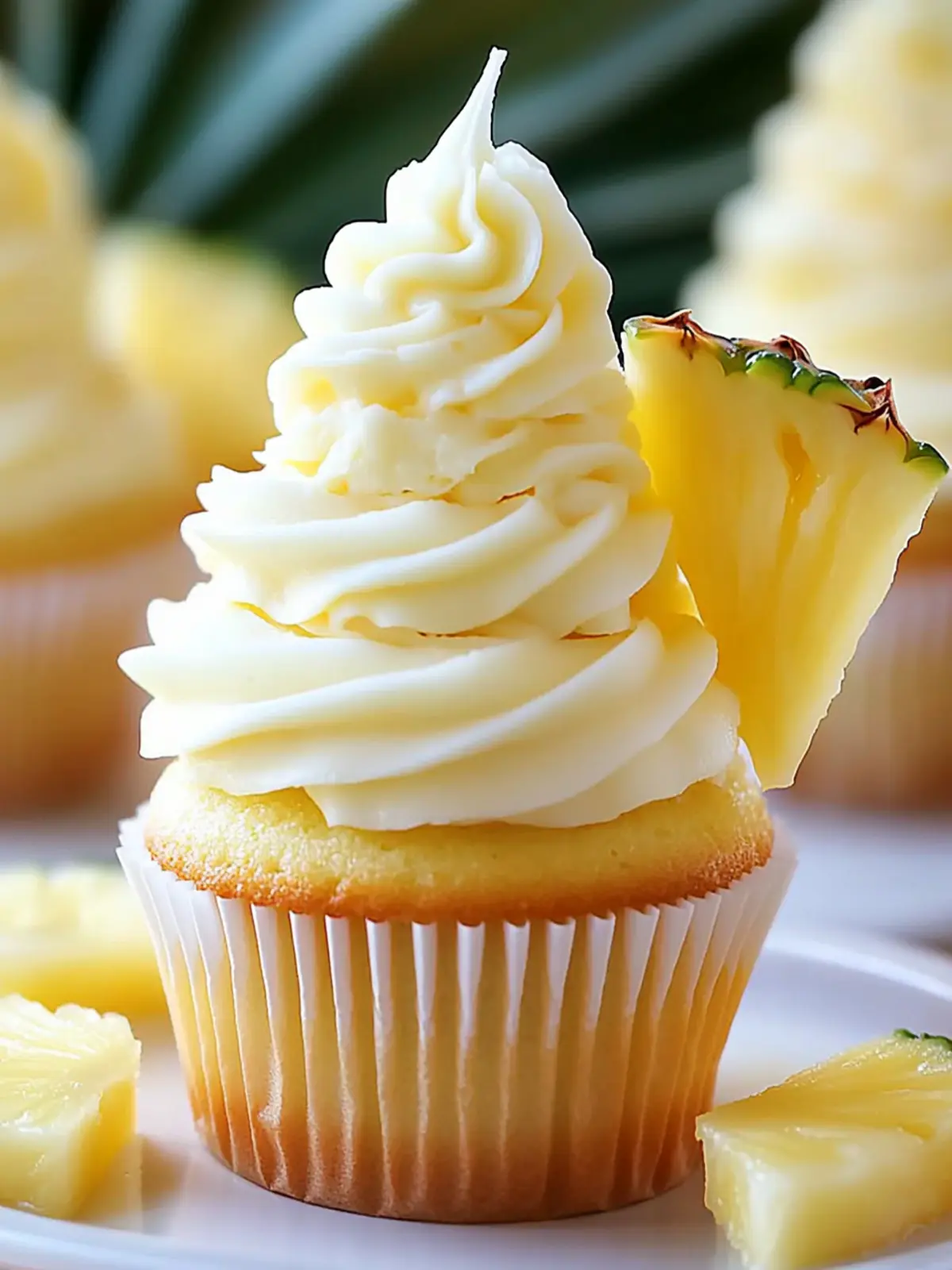 Delicious Dole Whip Cupcakes with Pineapple Bliss Filling 4 Dole Whip Cupcakes with Pineapple