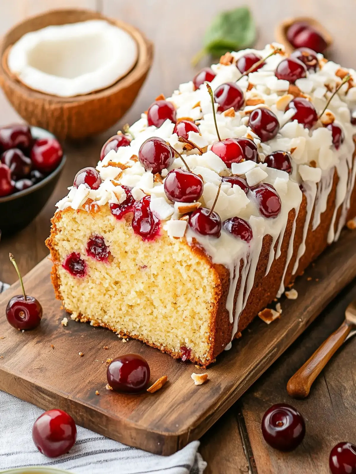 Delicious Cherry Loaf with Coconut for Sweet Summer Bliss 3 Cherry Loaf with Coconut