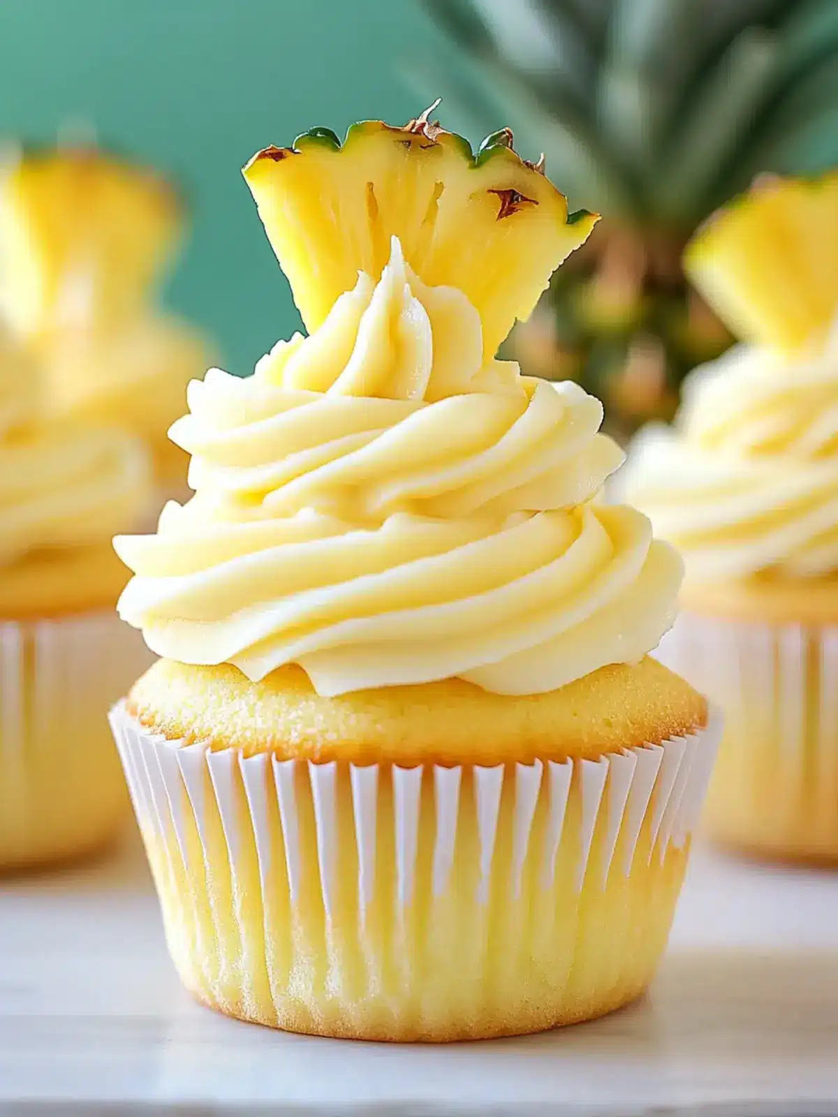 Delicious Dole Whip Cupcakes with Pineapple Bliss Filling 3 Dole Whip Cupcakes with Pineapple