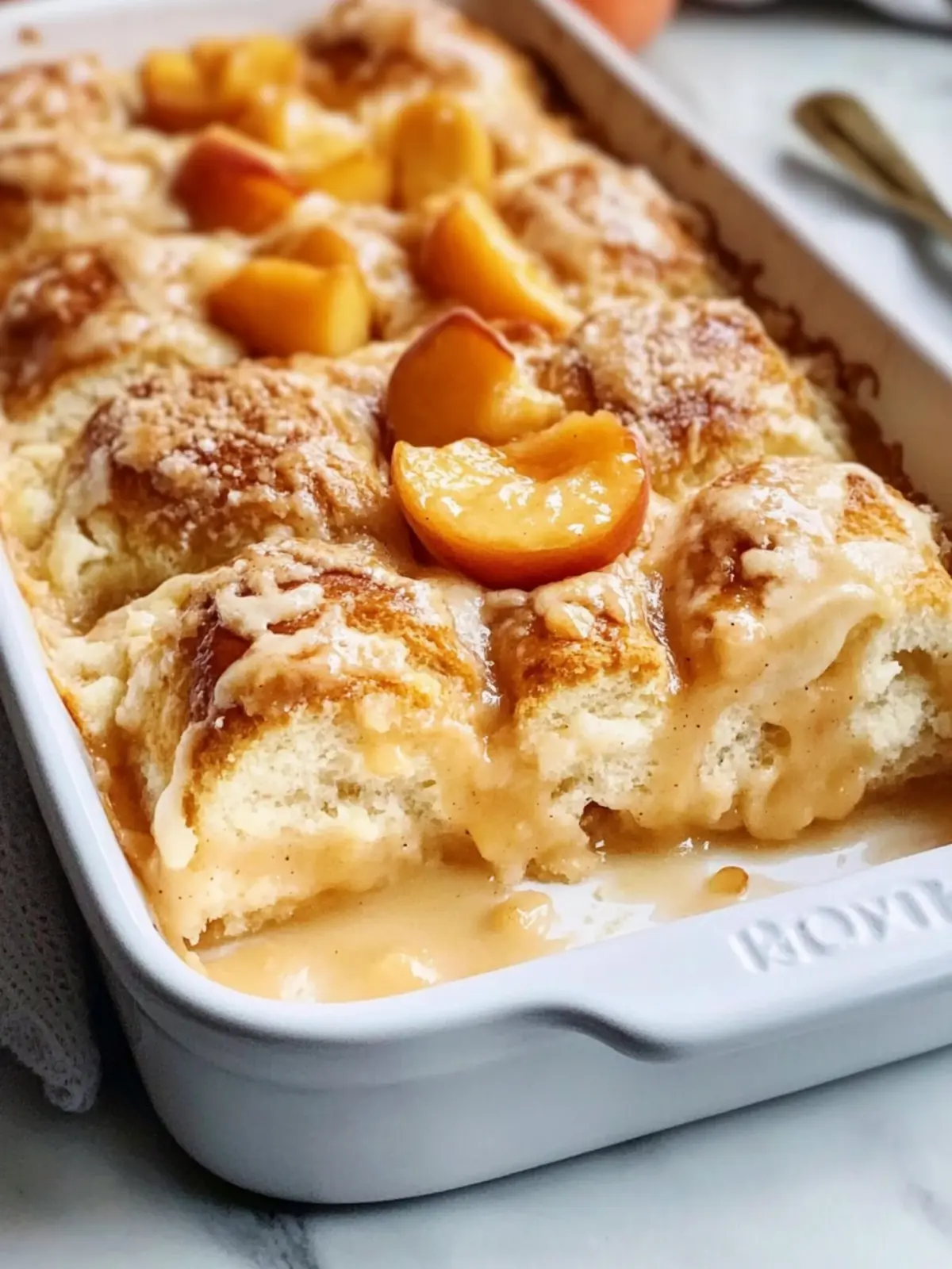 Homemade Peach Cobbler Cinnamon Rolls with Crumb Topping Bliss 2 Homemade Peach Cobbler Cinnamon Rolls