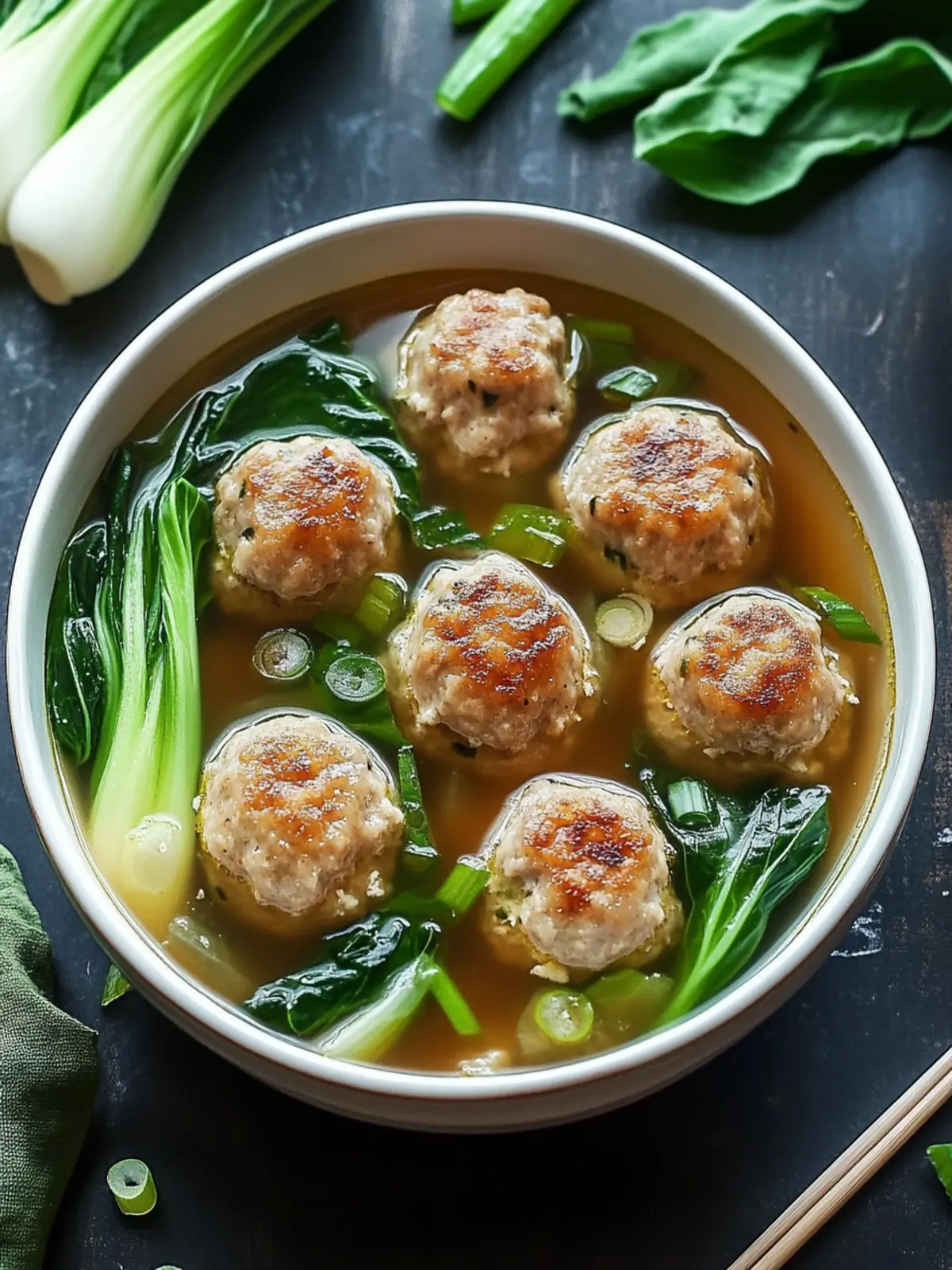 Ginger Chicken Meatball Soup with Bok Choy for Cozy Nights 5 Ginger Chicken Meatball Soup with Bok Choy