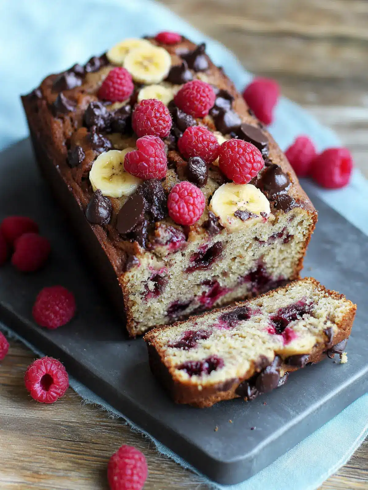 Indulge in Raspberry Dark Chocolate Banana Bread Bliss 3 Raspberry Dark Chocolate Banana Bread
