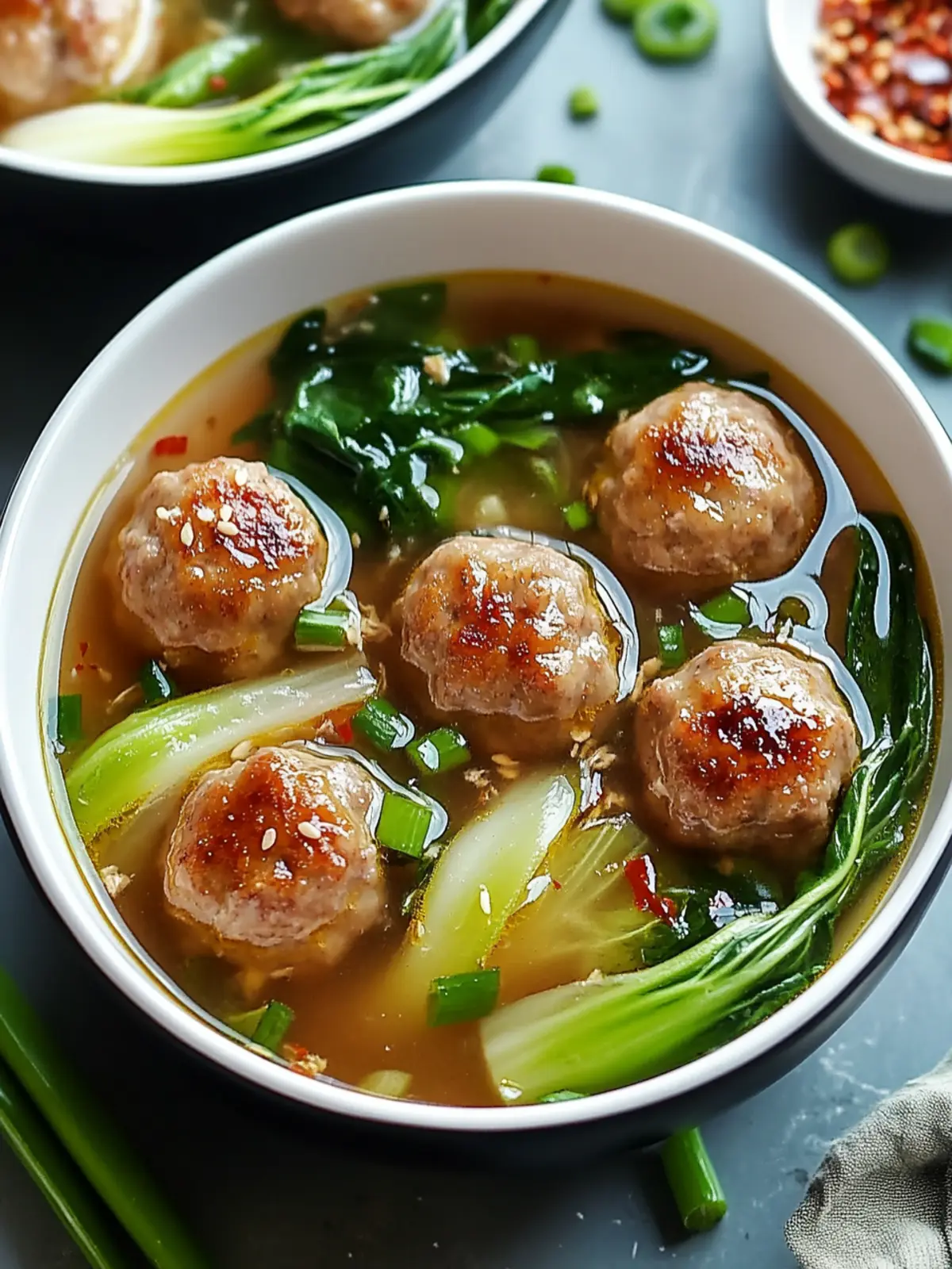 Ginger Chicken Meatball Soup with Bok Choy for Cozy Nights 4 Ginger Chicken Meatball Soup with Bok Choy