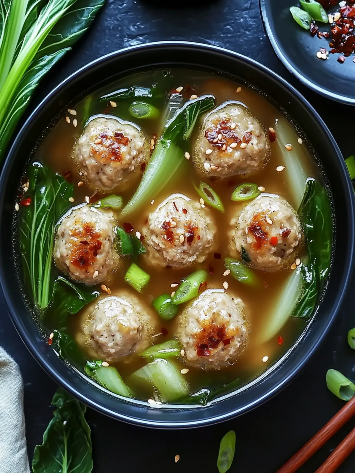 Ginger Chicken Meatball Soup with Bok Choy for Cozy Nights 3 Ginger Chicken Meatball Soup with Bok Choy