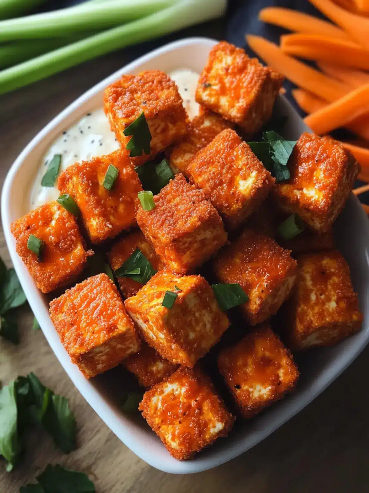 Crispy Buffalo Tofu Bites for Healthy Game Day Snacking 5 Crispy Buffalo Tofu Bites