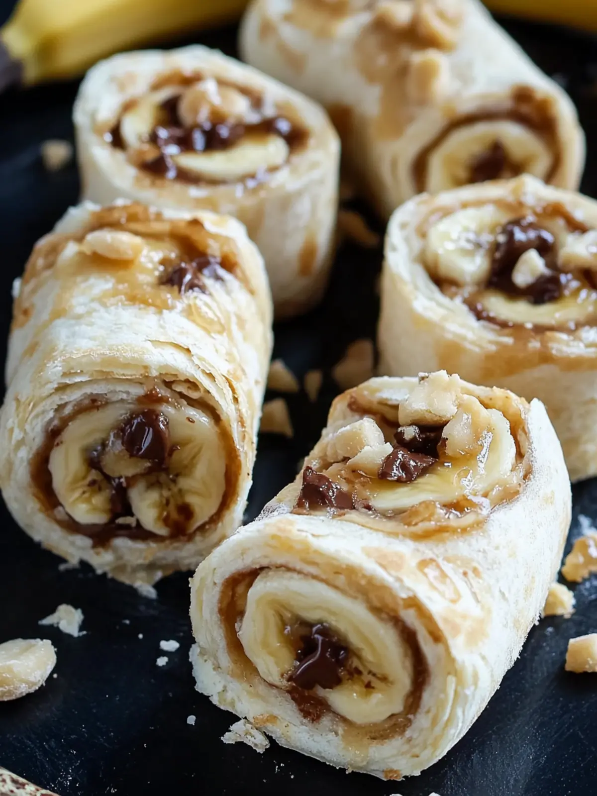 Chocolate Chip Peanut Butter Banana Roll Ups for a Quick Treat 2 Chocolate Chip Peanut Butter Banana Roll Ups