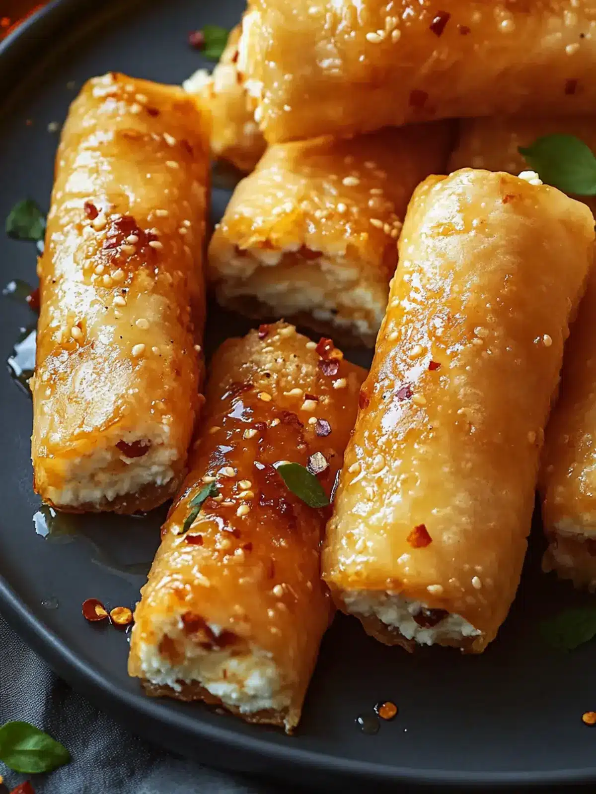 Crispy Oven-Fried Feta Rolls with Chili Honey You’ll Love 2 Oven-Fried Feta Rolls with Chili Honey