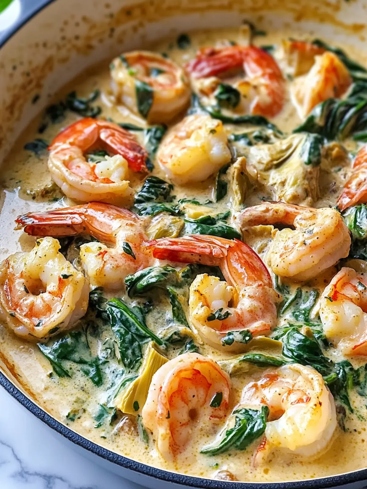 Creamy Spinach Artichoke Shrimp Skillet That You'll Crave 4 Creamy Spinach Artichoke Shrimp Skillet