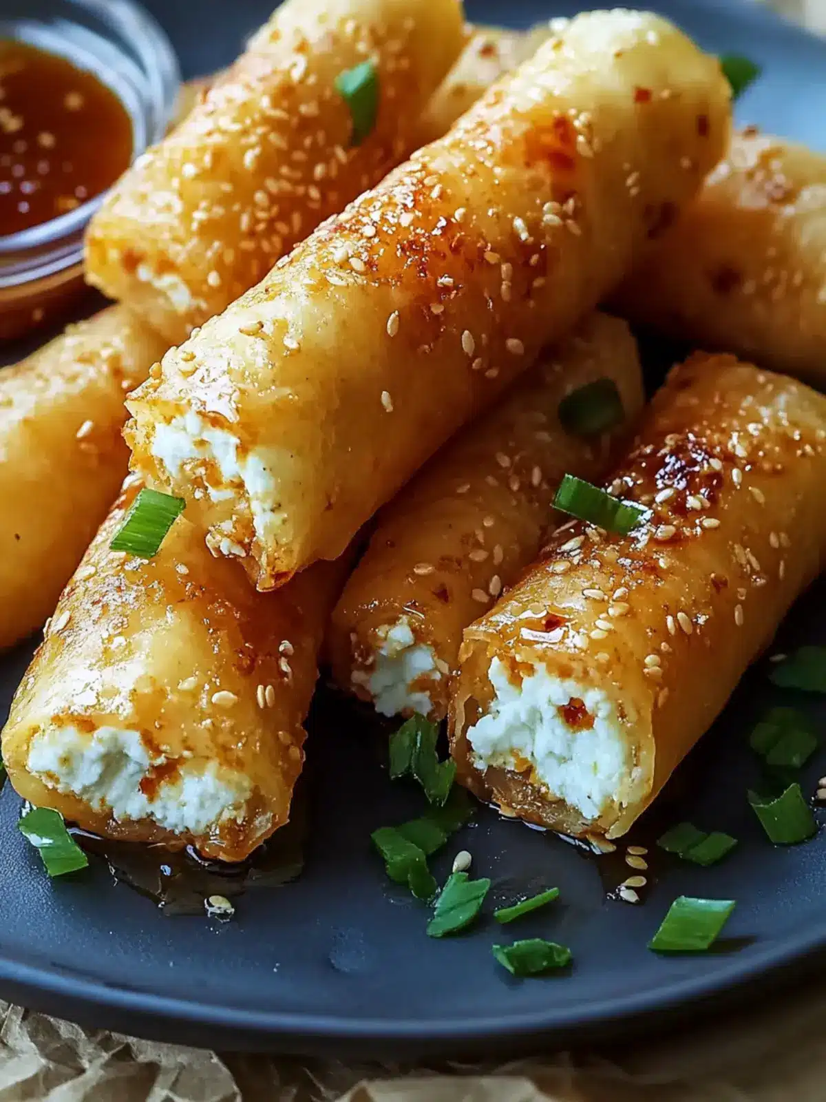 Crispy Oven-Fried Feta Rolls with Chili Honey You’ll Love 4 Oven-Fried Feta Rolls with Chili Honey