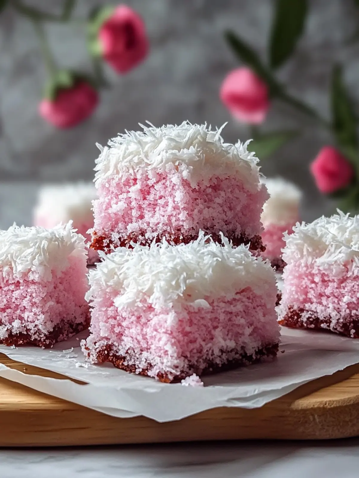 Savor Pink Coconut Snowball Cake Bars for Sweet Bliss 5 Pink Coconut Snowball Cake Bars