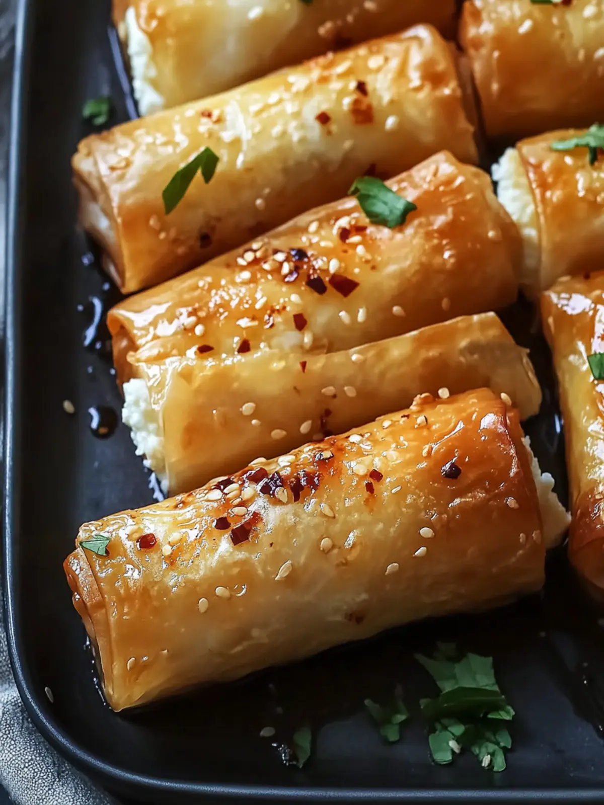 Crispy Oven-Fried Feta Rolls with Chili Honey You’ll Love 3 Oven-Fried Feta Rolls with Chili Honey