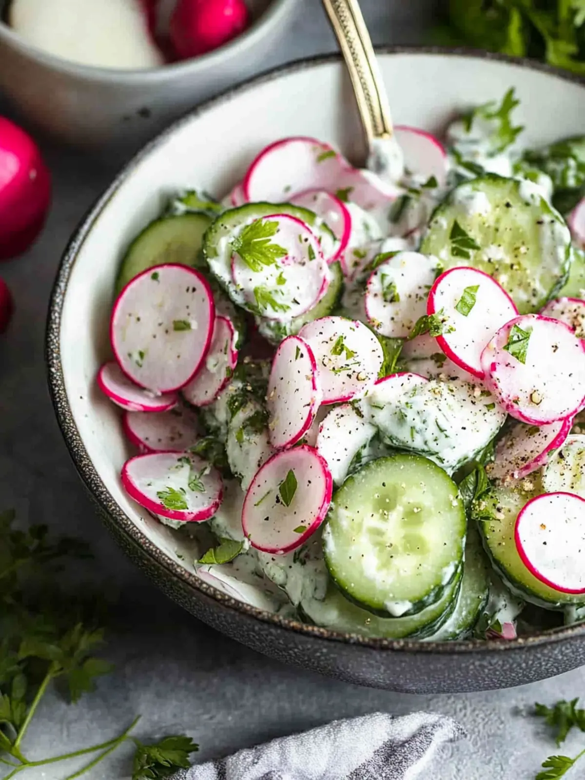 Refresh Your Day with Creamy Cucumber Radish Salad 2 Creamy Cucumber Radish Salad