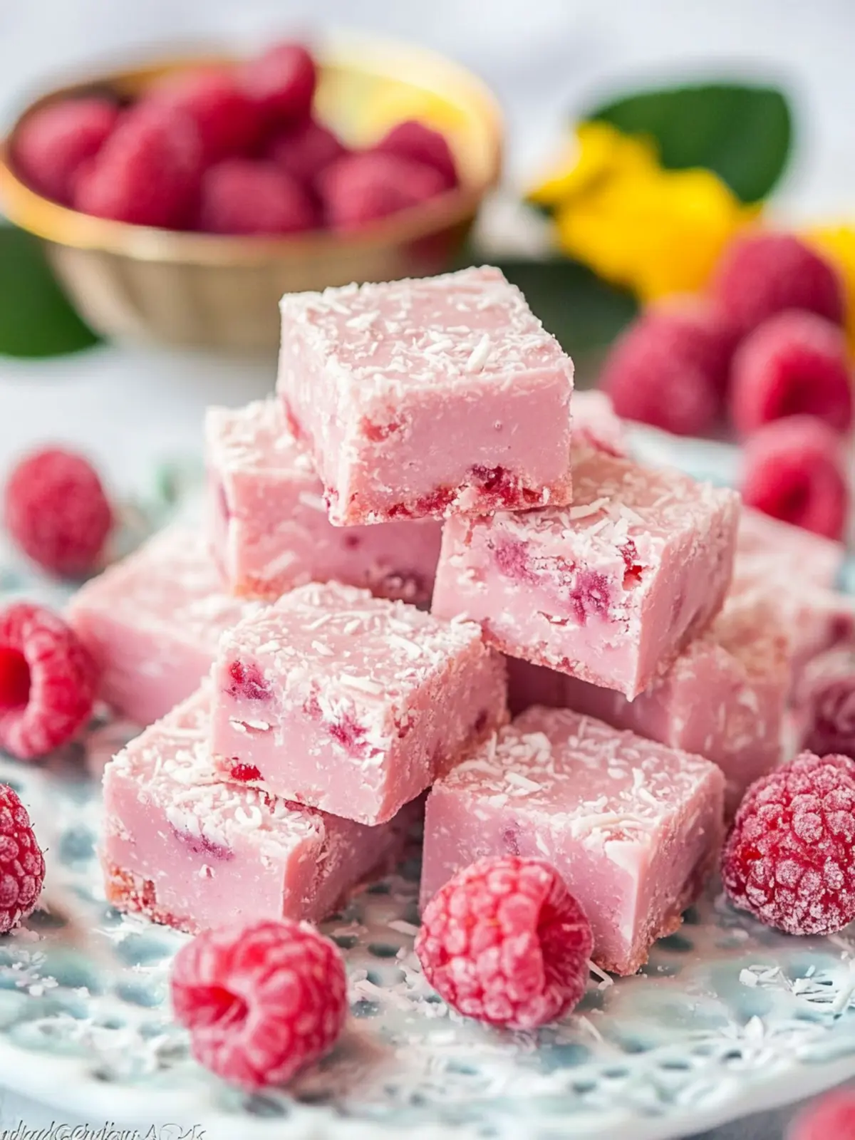 Indulge in Sweet Raspberry Coconut Fudge Bliss 2 Raspberry Coconut Fudge