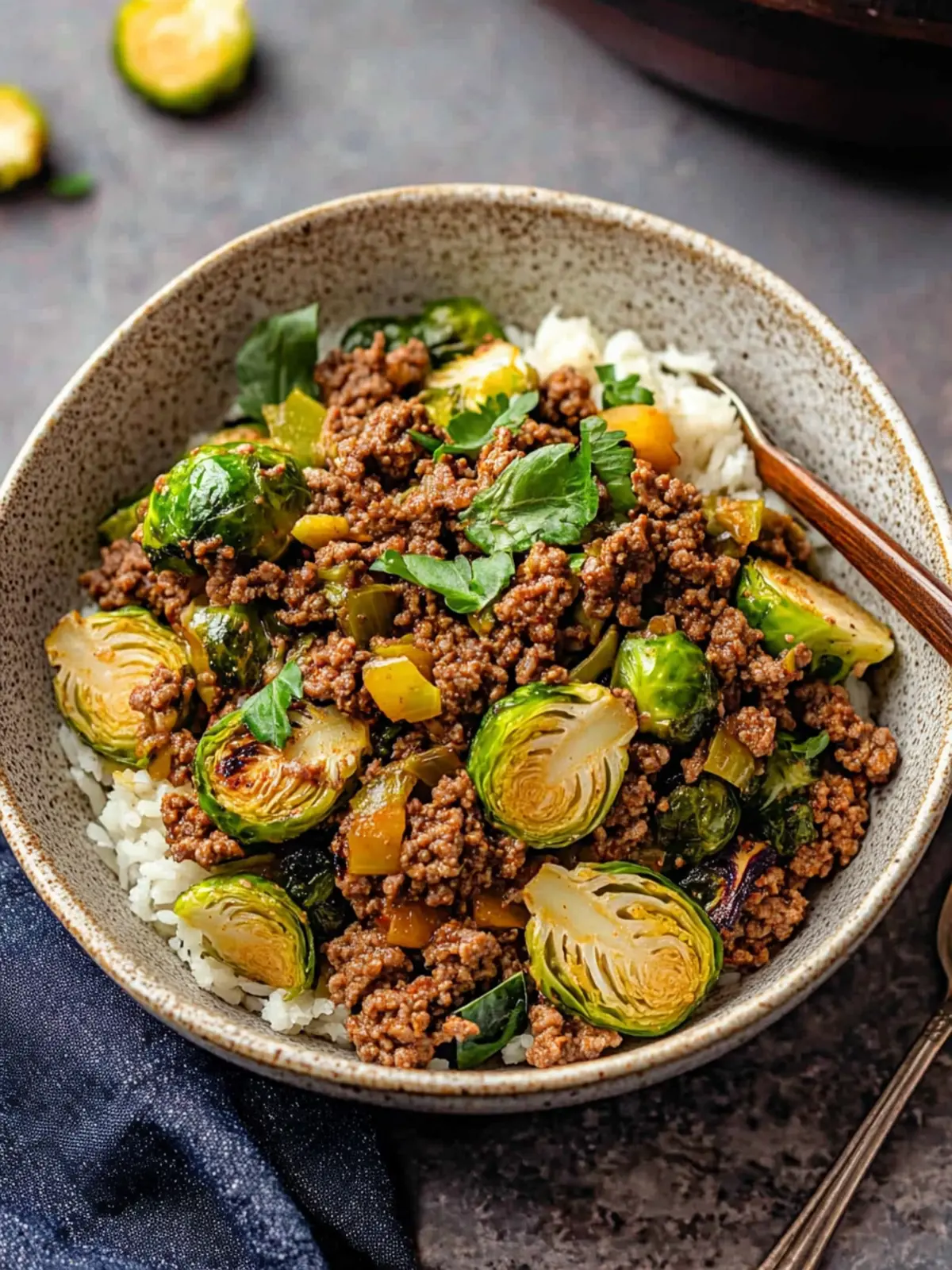 Savory Ground Beef and Brussels Sprouts in Sweet Chili Bliss 3 Ground Beef and Brussels Sprouts