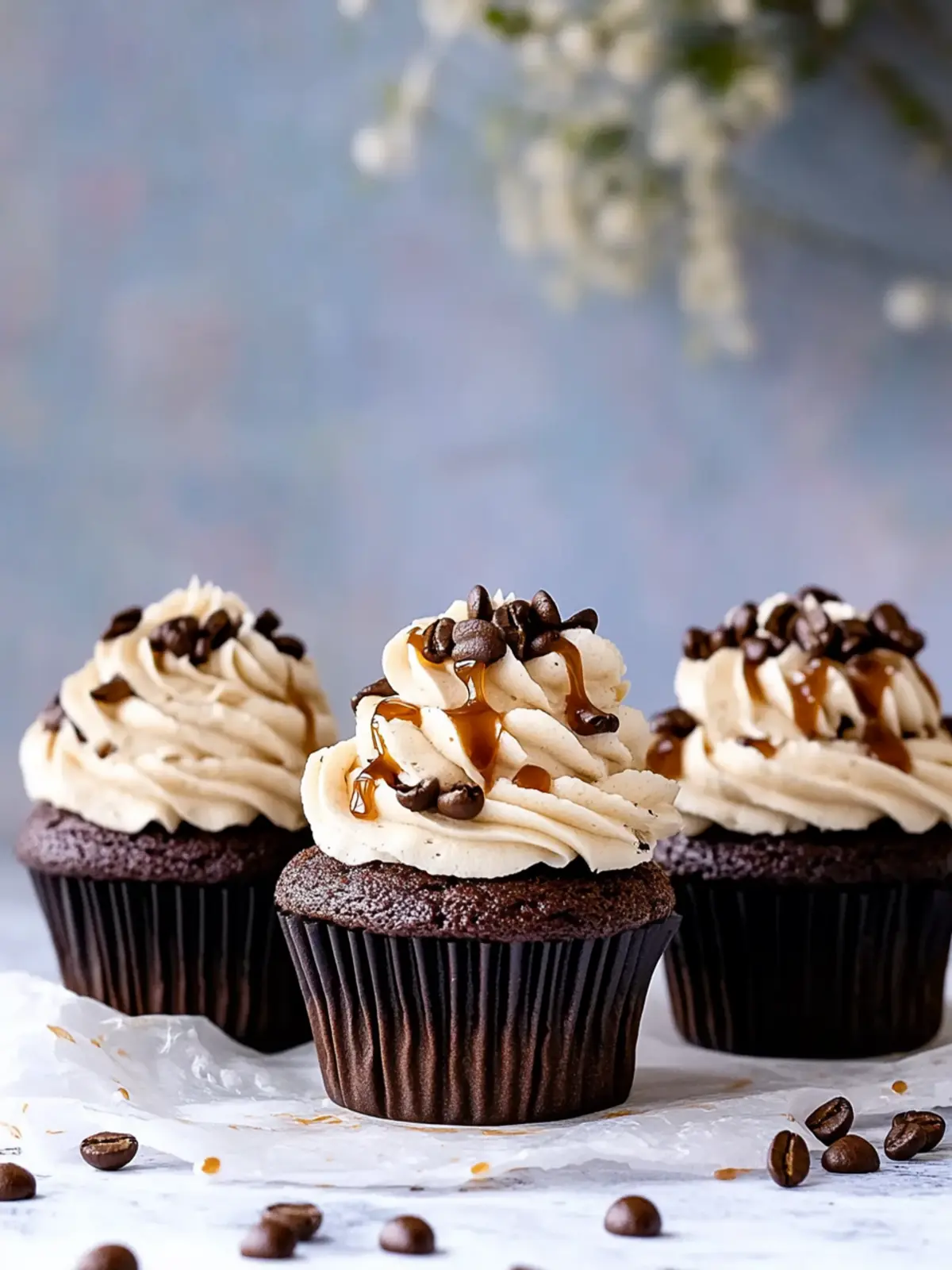 Indulge in Chocolate Espresso Cupcakes with Salted Caramel Buttercream 5 Chocolate Espresso Cupcakes with Salted Caramel Buttercream
