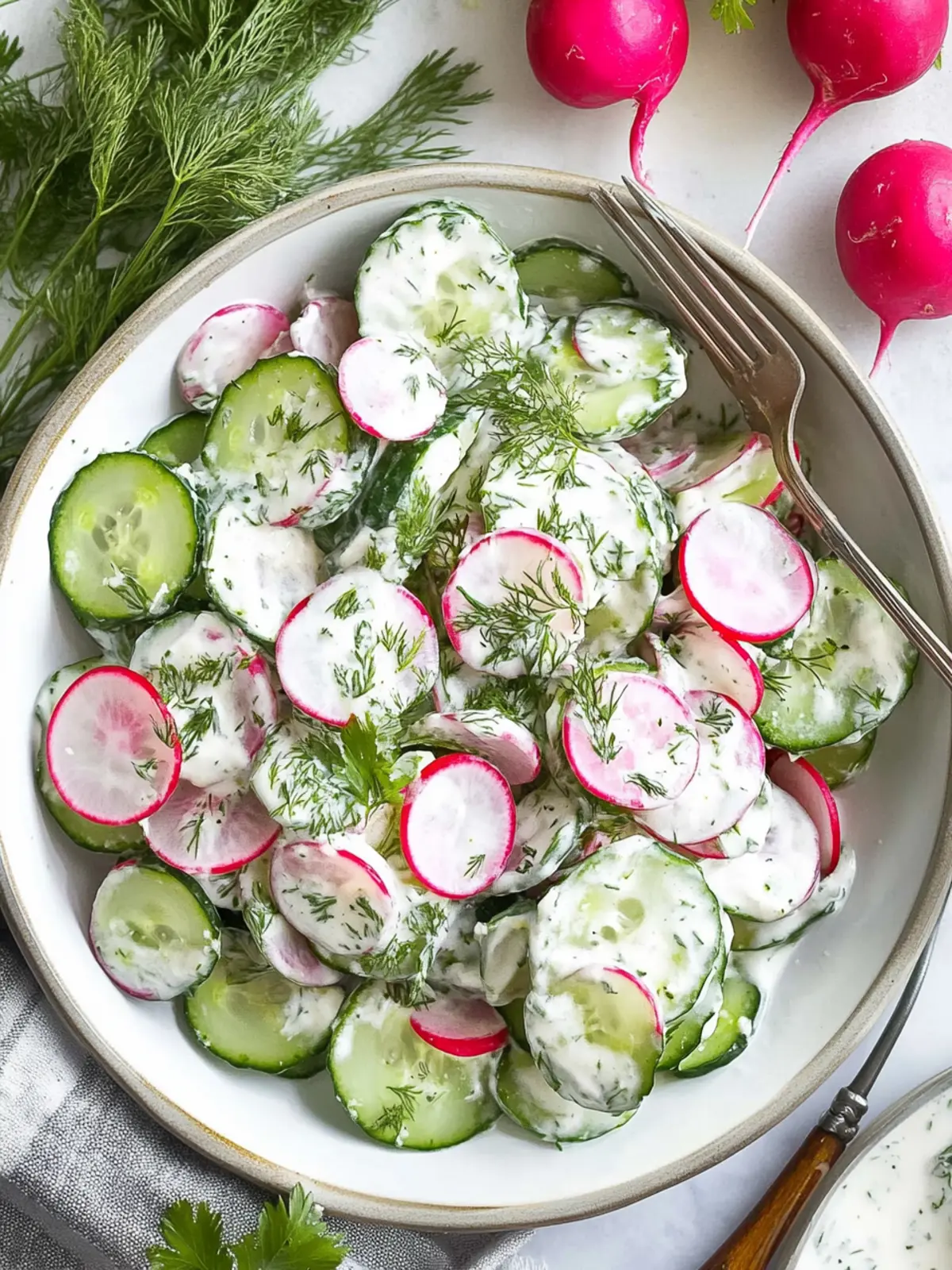 Refresh Your Day with Creamy Cucumber Radish Salad 4 Creamy Cucumber Radish Salad