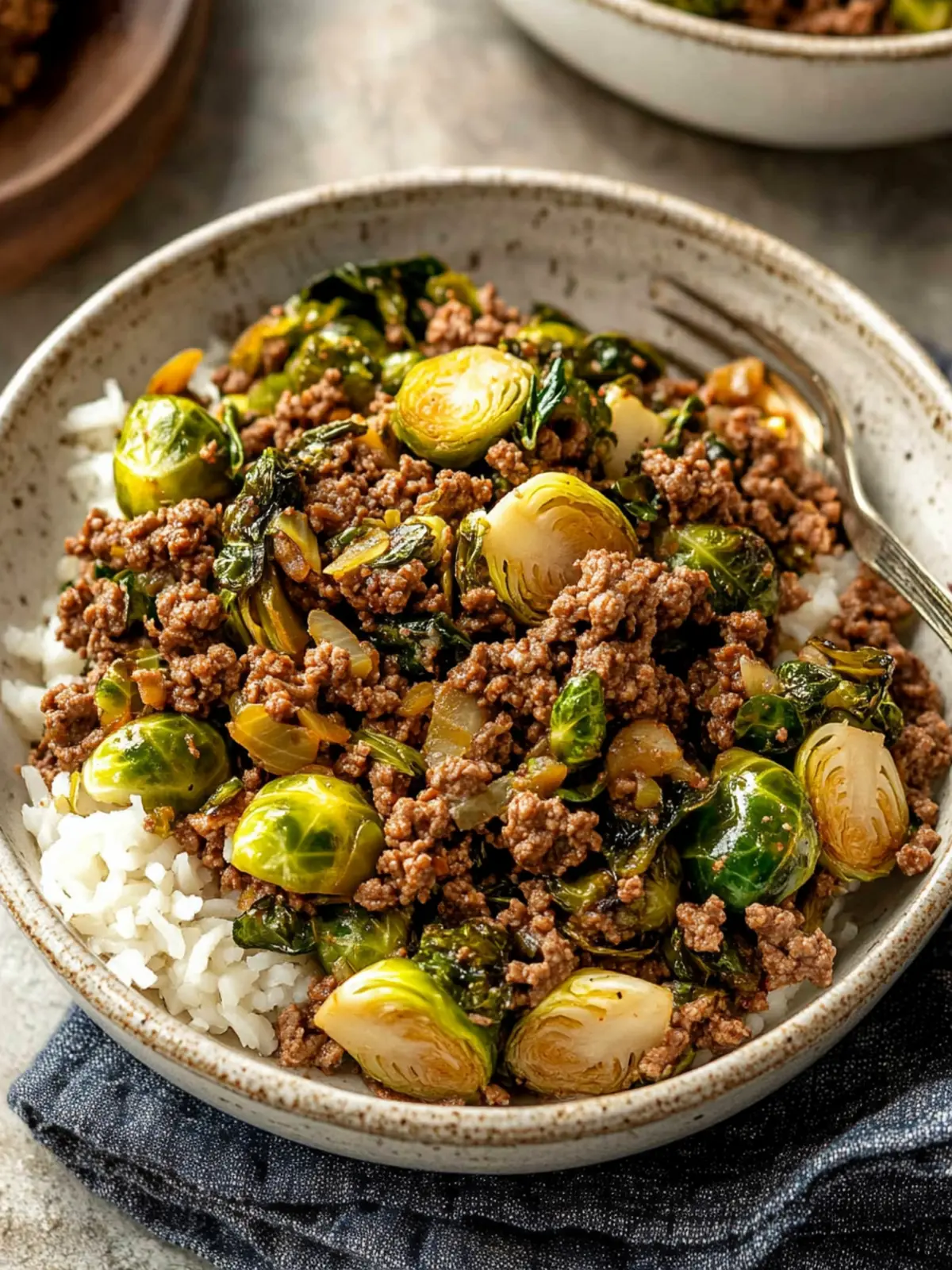Savory Ground Beef and Brussels Sprouts in Sweet Chili Bliss 4 Ground Beef and Brussels Sprouts