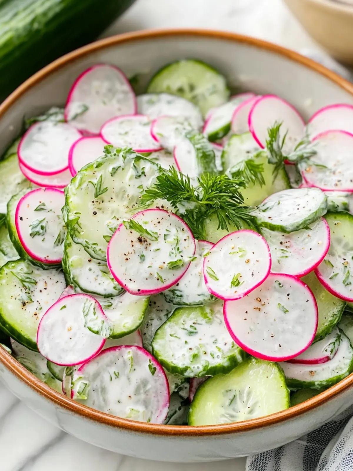 Creamy Cucumber Radish Salad: A Refreshing Side Delight 2 Creamy Cucumber Radish Salad