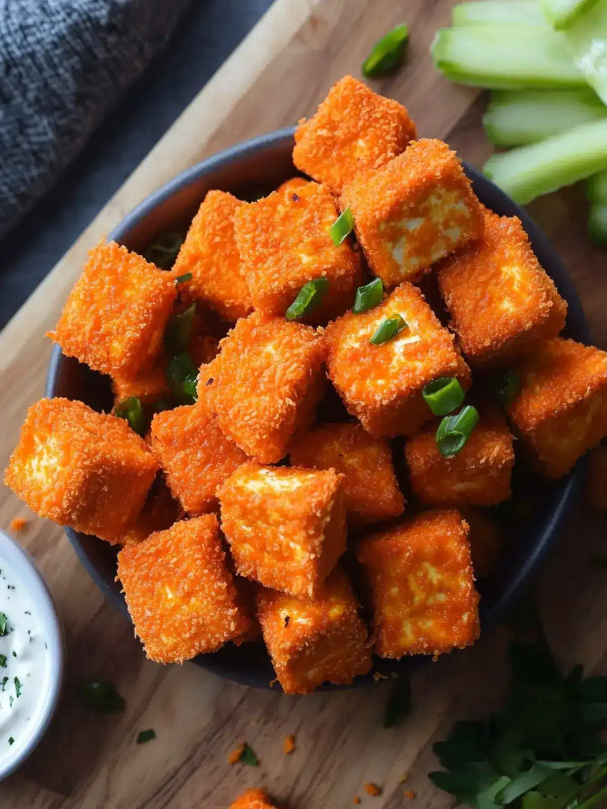 Crispy Buffalo Tofu Bites for Healthy Game Day Snacking 3 Crispy Buffalo Tofu Bites