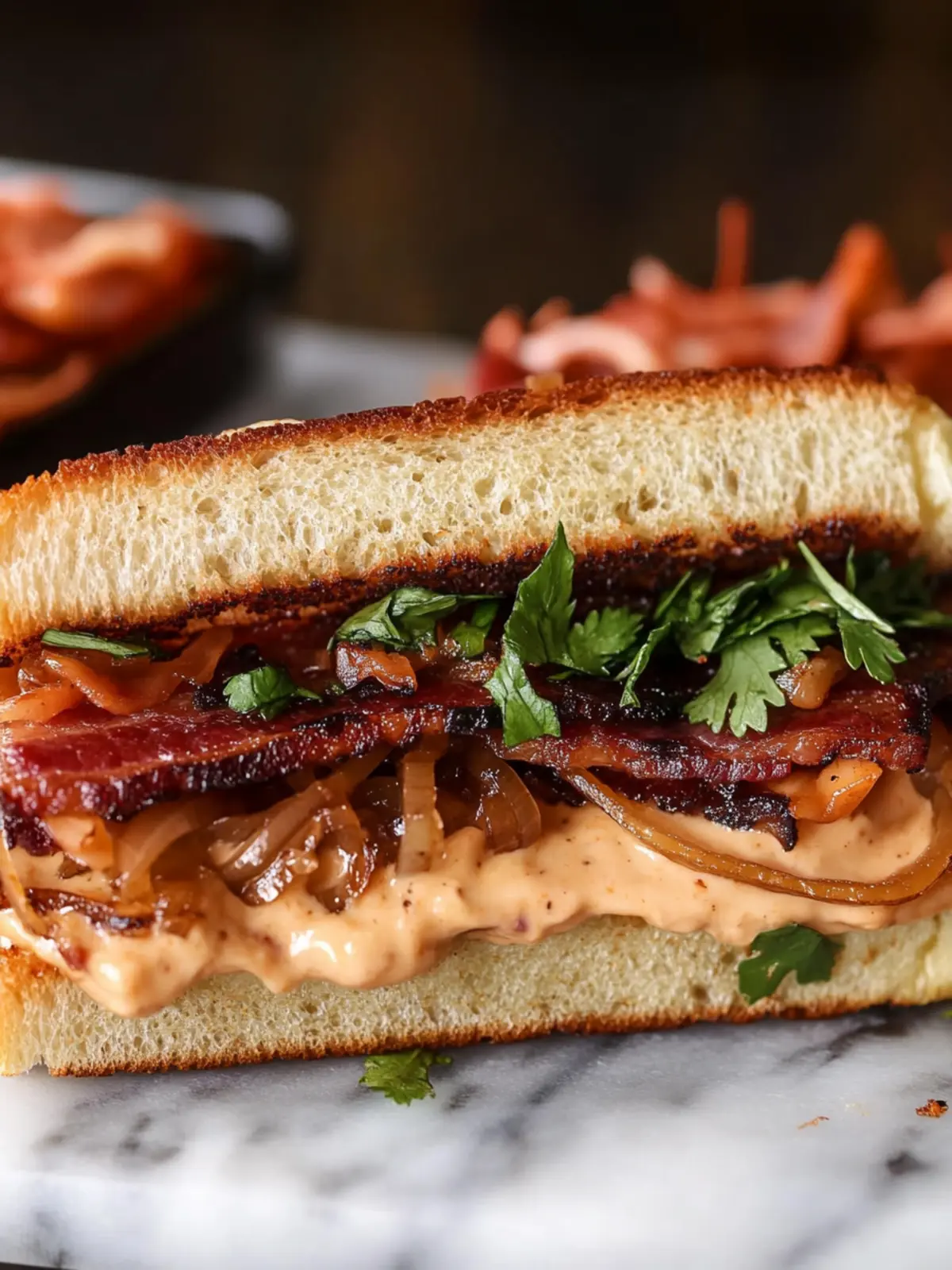 Ultimate Bacon Sandwich with Caramelized Onions & Chipotle Mayo 2 Bacon Sandwich with Caramelized Onions & Chipotle Mayo