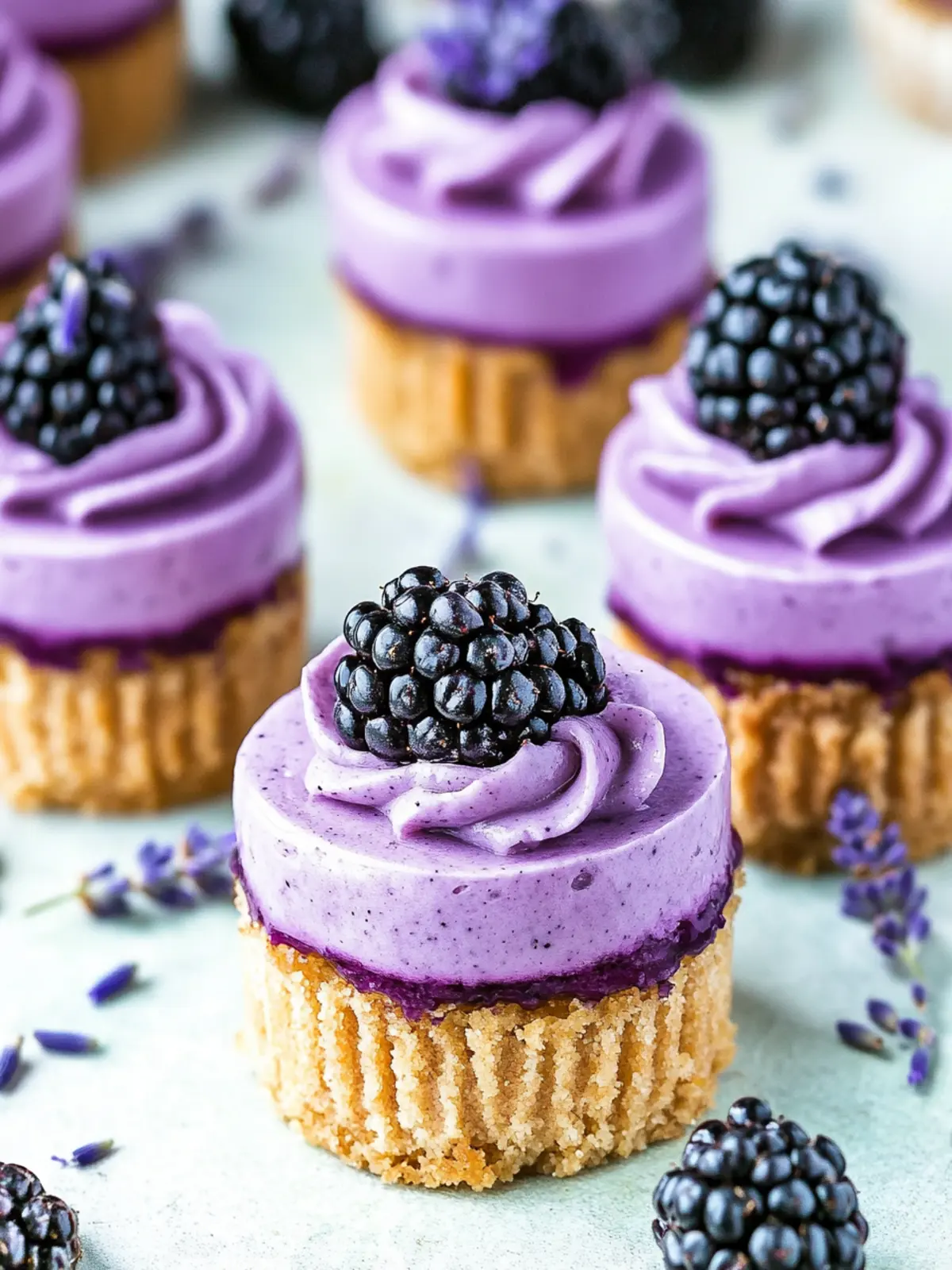 Heavenly Mini Blackberry Lavender Cheesecakes to Savor 5 Mini Blackberry Lavender Cheesecakes