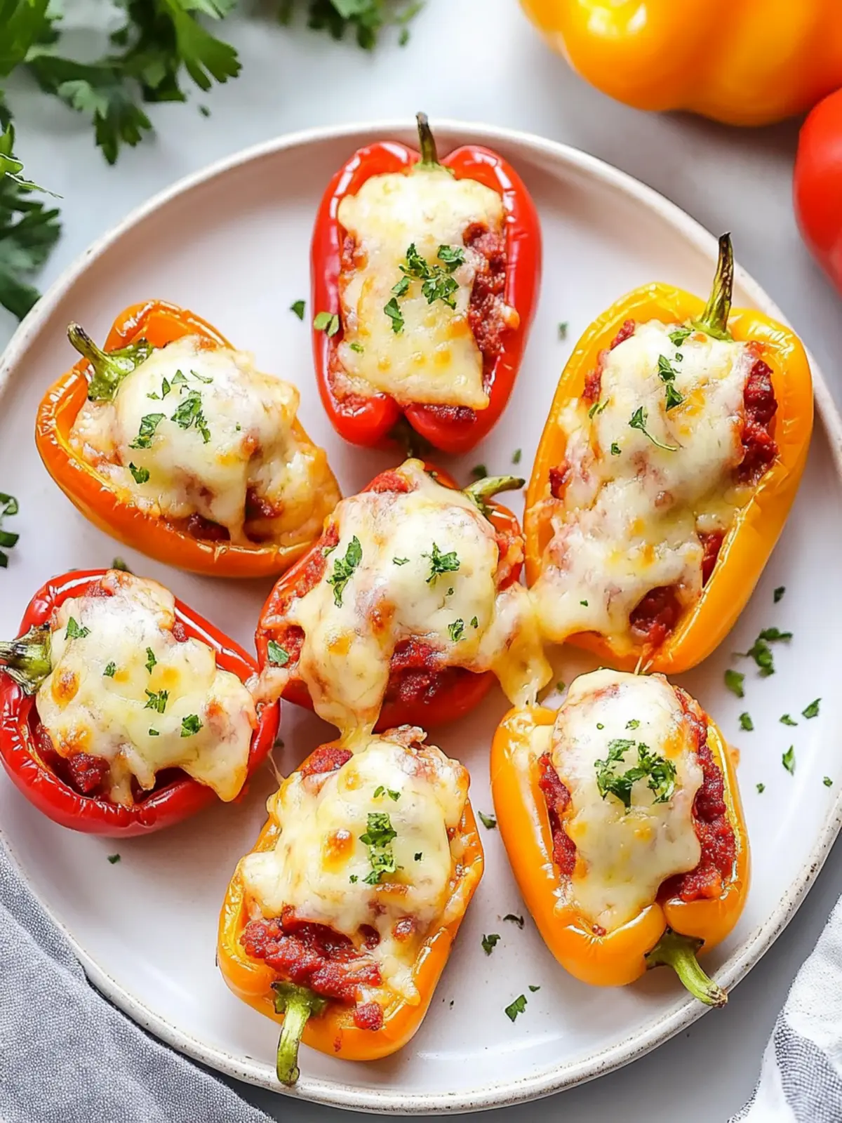 Delicious Pizza Stuffed Mini Peppers for Easy Snacking 4 Pizza Stuffed Mini Peppers