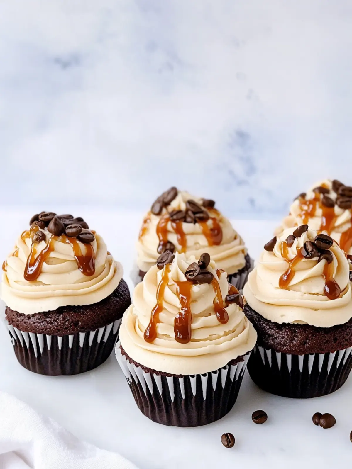 Indulge in Chocolate Espresso Cupcakes with Salted Caramel Buttercream 2 Chocolate Espresso Cupcakes with Salted Caramel Buttercream