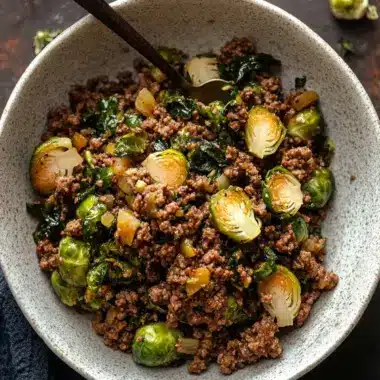 Savory Ground Beef and Brussels Sprouts in Sweet Chili Bliss 9 Ground Beef and Brussels Sprouts