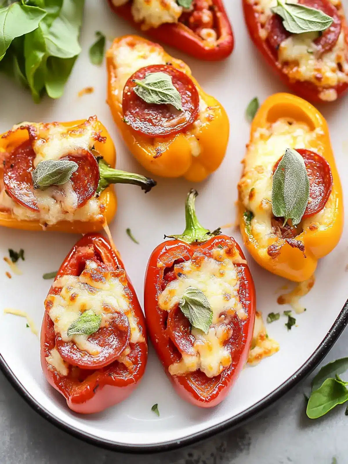 Delicious Pizza Stuffed Mini Peppers for Easy Snacking 3 Pizza Stuffed Mini Peppers
