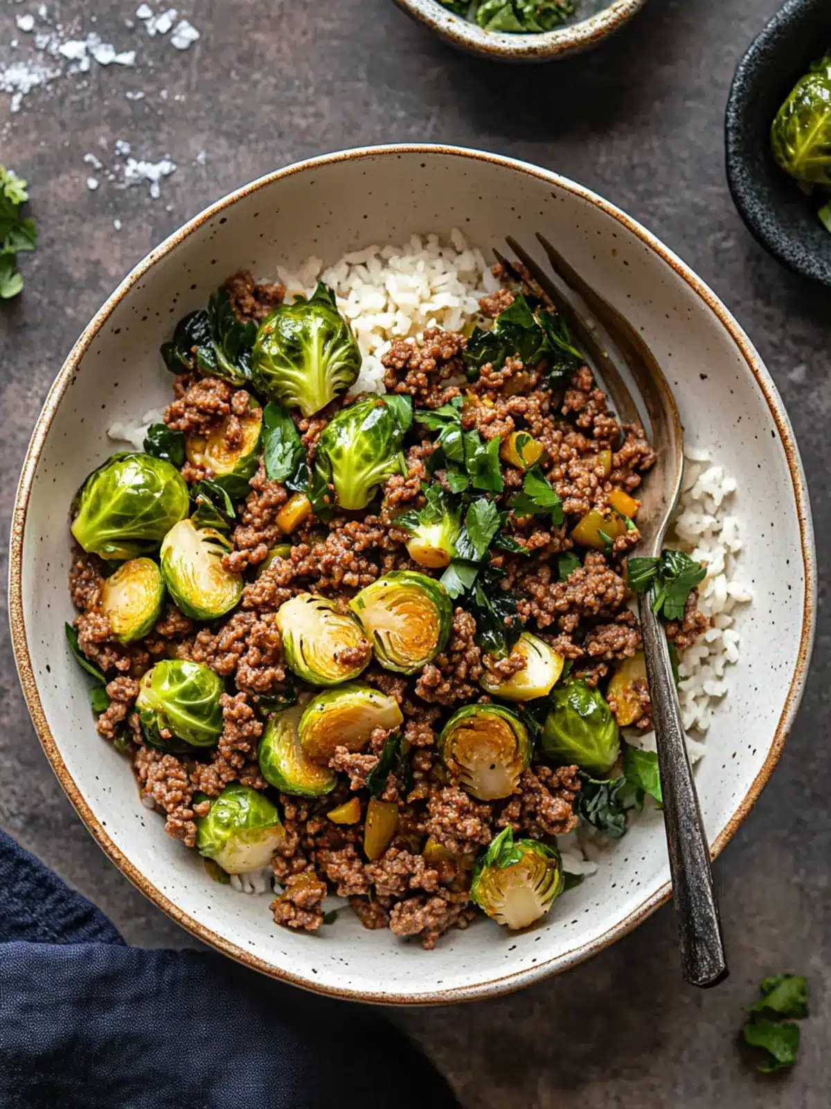 Savory Ground Beef and Brussels Sprouts in Sweet Chili Bliss 2 Ground Beef and Brussels Sprouts