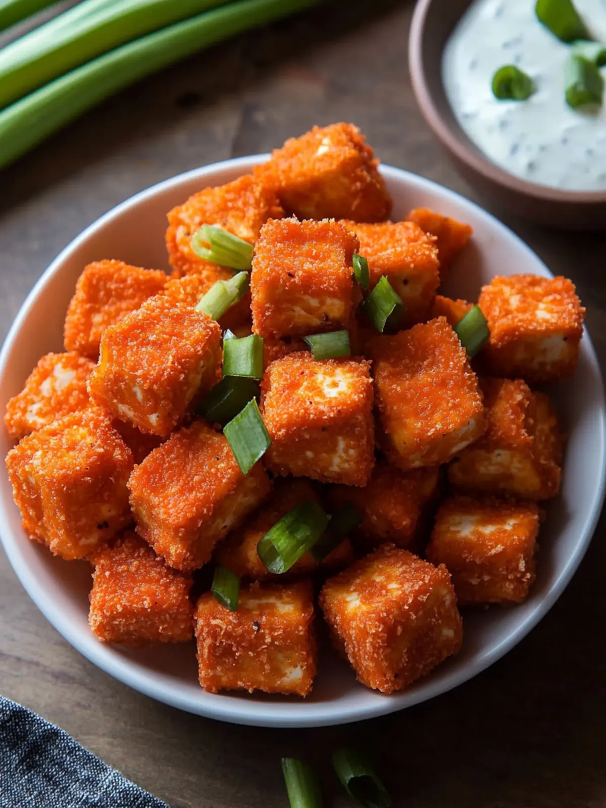 Crispy Buffalo Tofu Bites for Healthy Game Day Snacking 2 Crispy Buffalo Tofu Bites