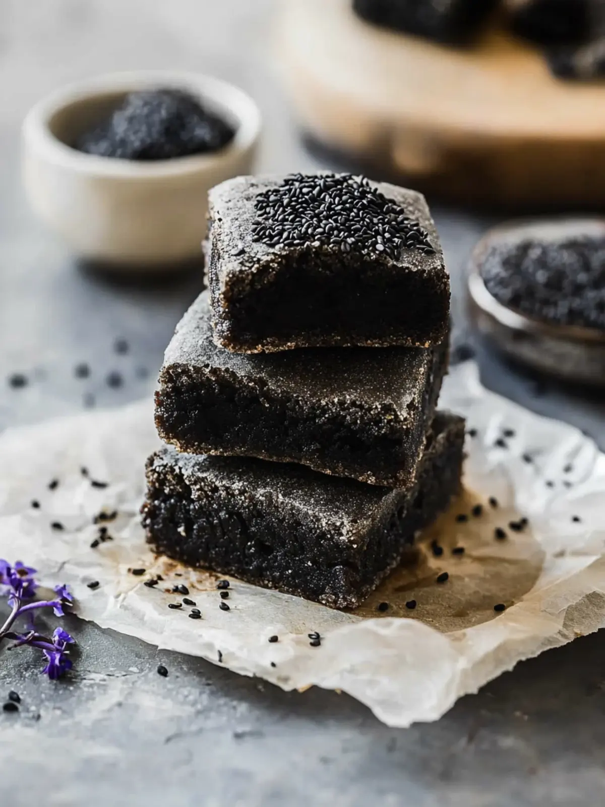 Irresistible Black Sesame Brownie Mochi You’ll Crave! 4 Black Sesame Brownie Mochi