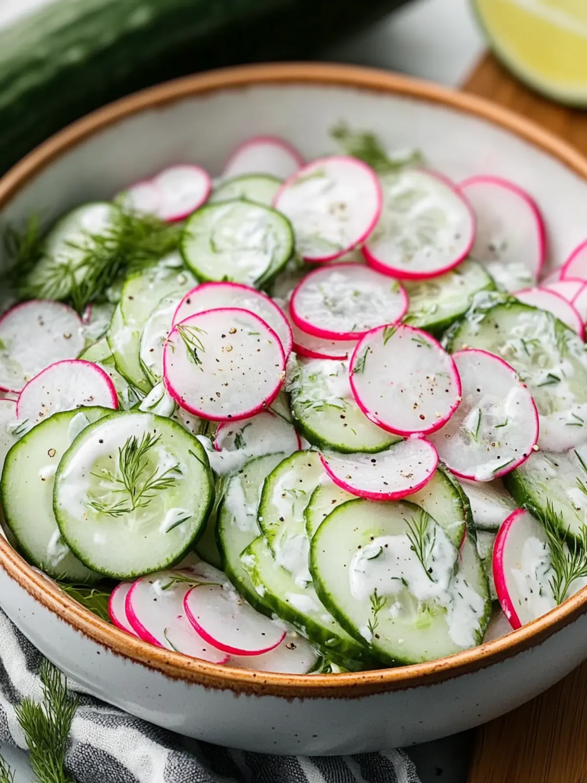 Creamy Cucumber Radish Salad: A Refreshing Side Delight 3 Creamy Cucumber Radish Salad