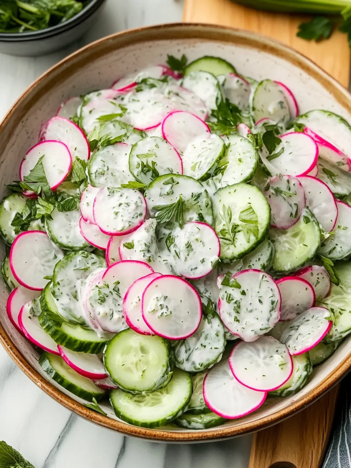 Creamy Cucumber Radish Salad: A Refreshing Side Delight 4 Creamy Cucumber Radish Salad