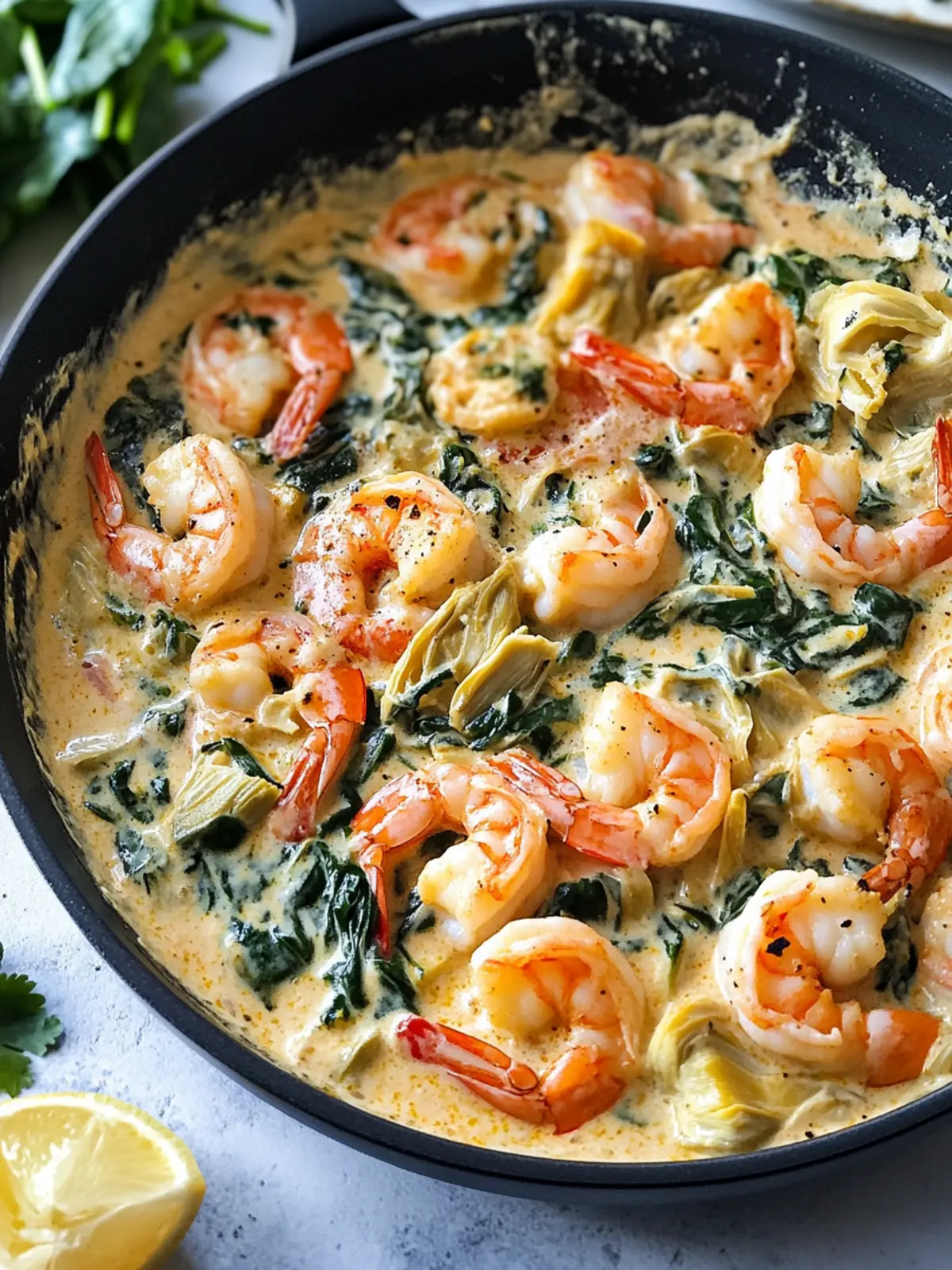 Creamy Spinach Artichoke Shrimp Skillet That You'll Crave 5 Creamy Spinach Artichoke Shrimp Skillet