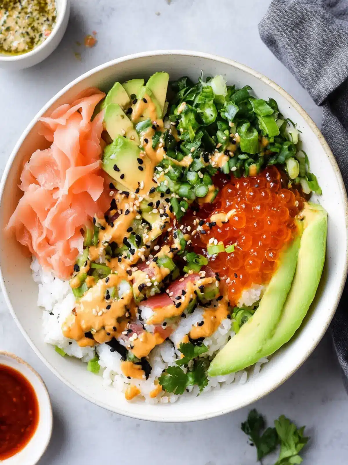 Savor Crunch Roll Sushi Bowl with Easy Eel Sauce Today 4 Crunch Roll Sushi Bowl with Easy Eel Sauce