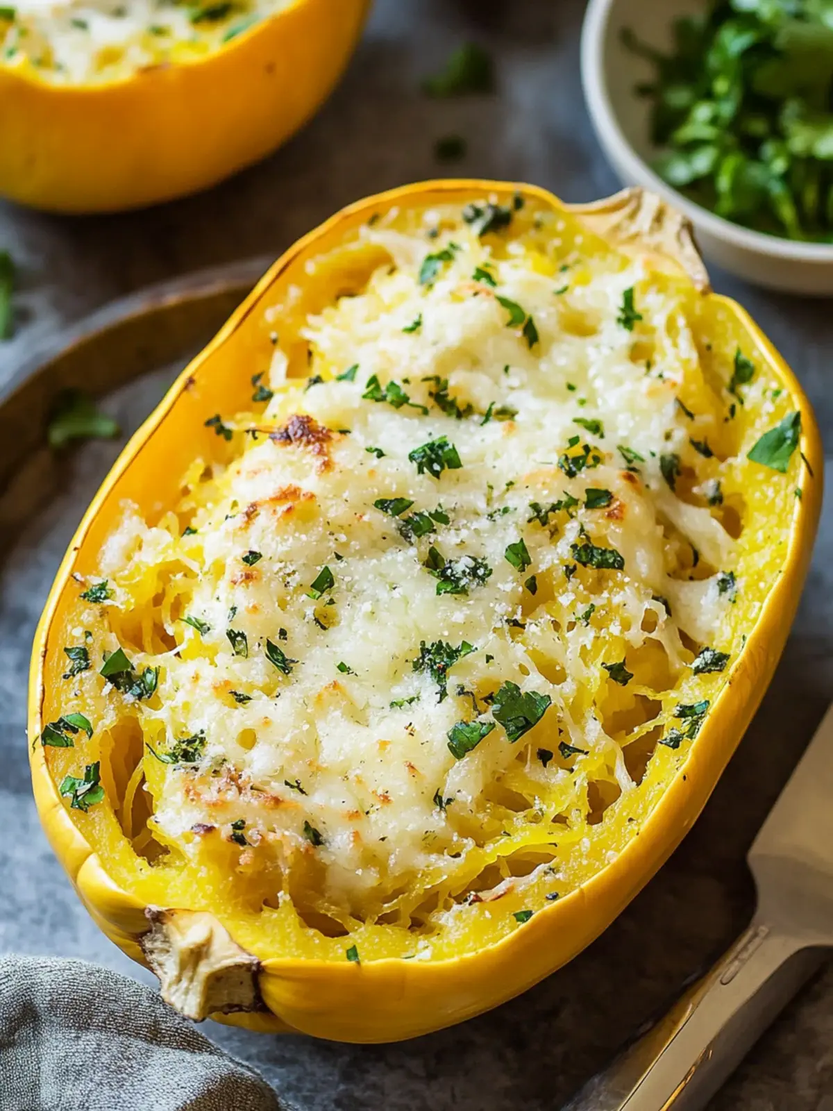 Creamy Garlic Parmesan Spaghetti Squash You'll Love 4 Garlic Parmesan Spaghetti Squash