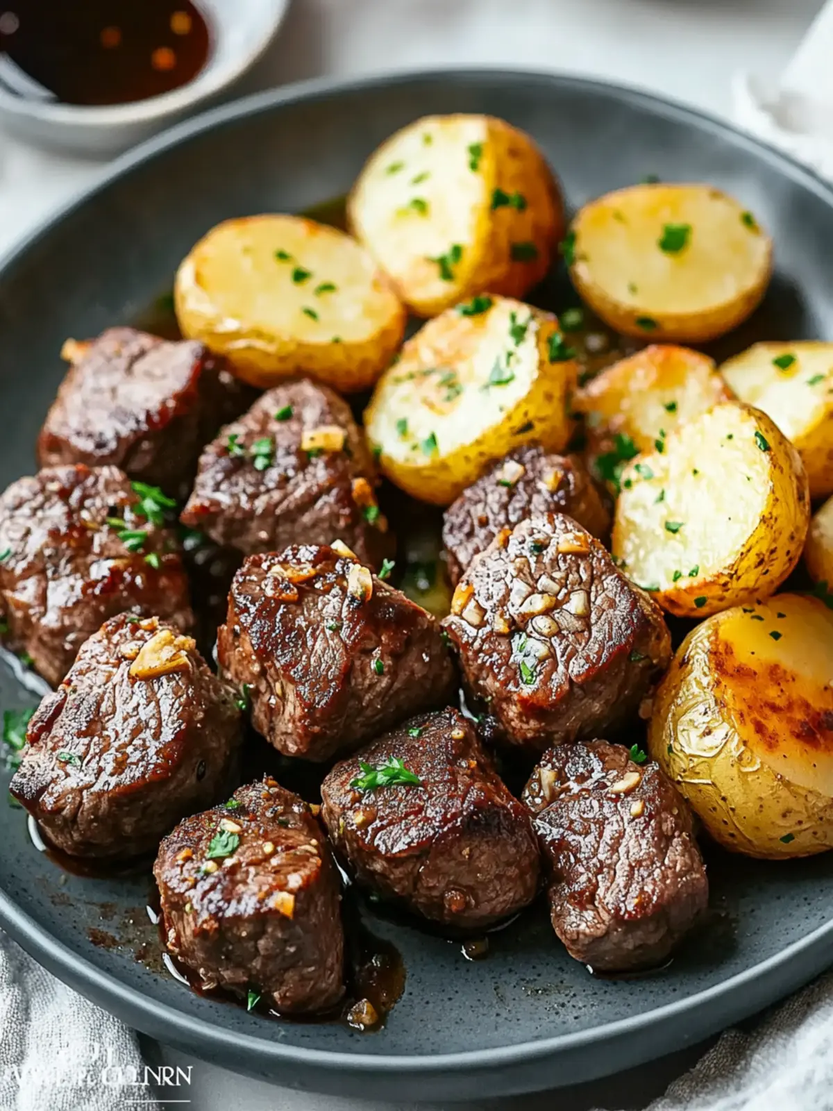Savor Garlic Steak Bites and Potatoes for a Cozy Dinner 4 Garlic Steak Bites and Potatoes