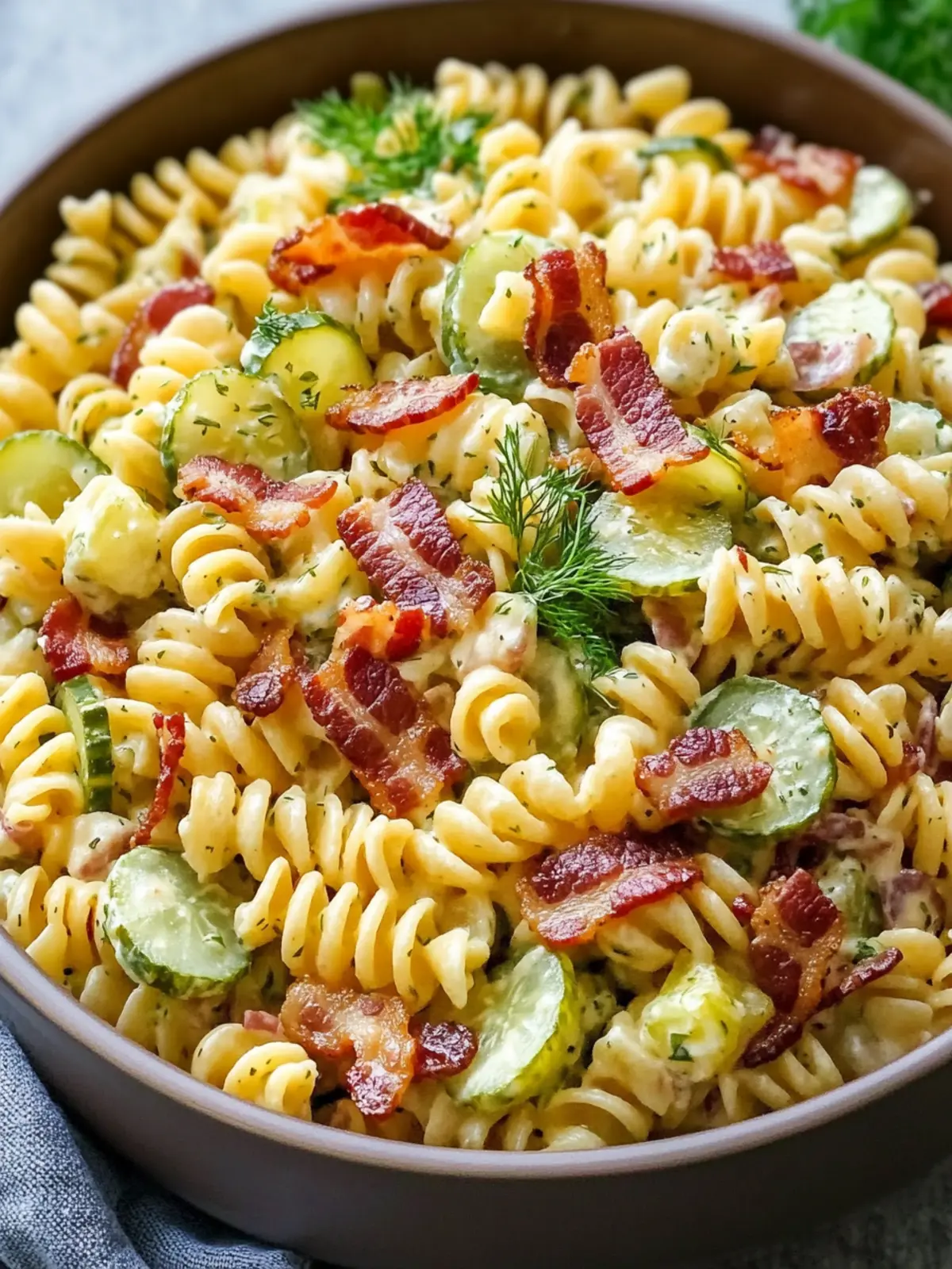 Ultimate Dill Pickle Bacon Pasta Salad for Easy Summer Fun 3 Dill Pickle Bacon Pasta Salad