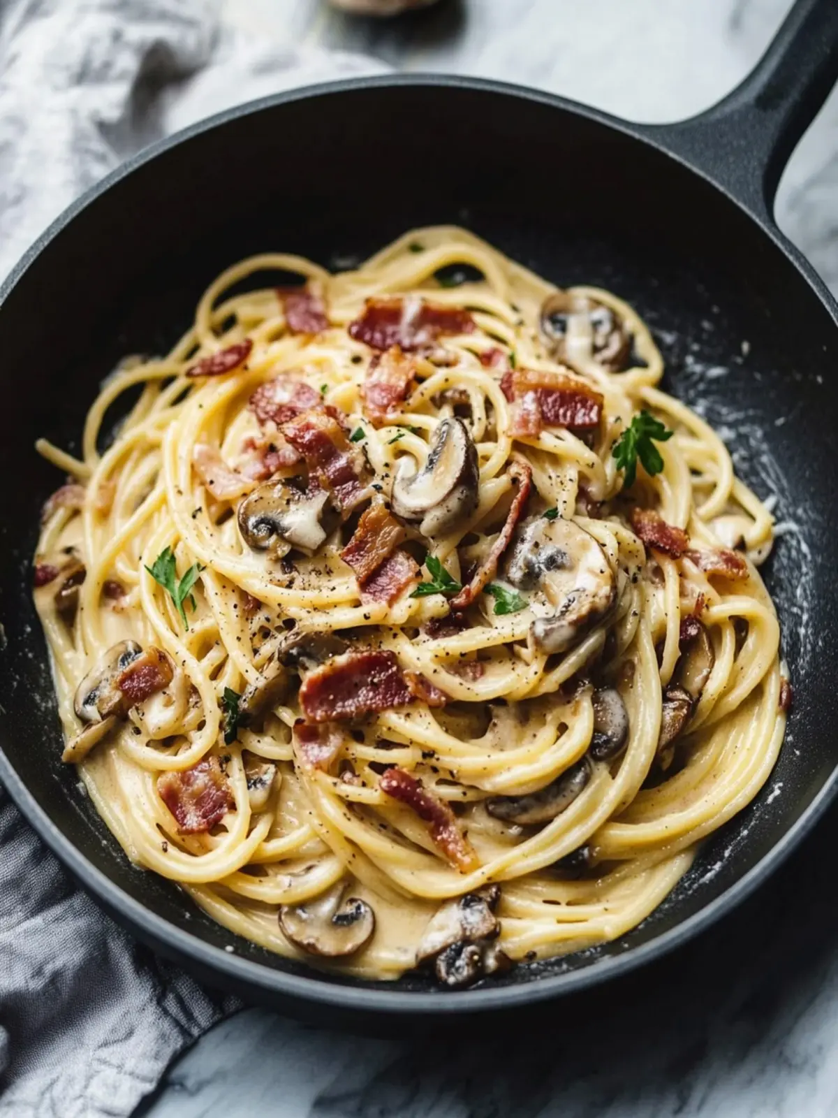 Decadent Creamy Bacon and Mushroom Pasta You’ll Crave Daily 3 Creamy Bacon and Mushroom Pasta