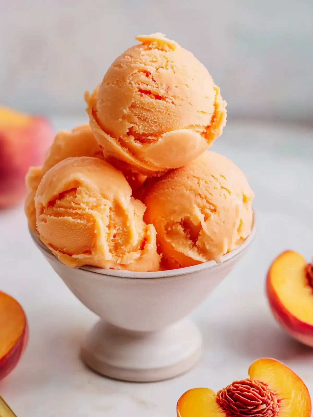 Deliciously Creamy Peach Sorbet You Can Make at Home 3 Peach Sorbet