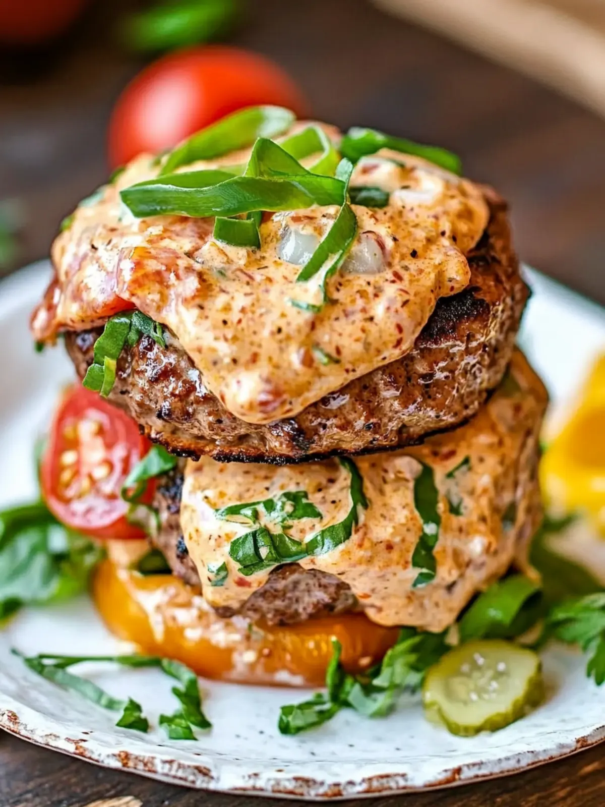Keto Feta Burgers with Tomato Cream Sauce You’ll Crave! 2 Keto Feta Burgers With Tomato Cream Sauce
