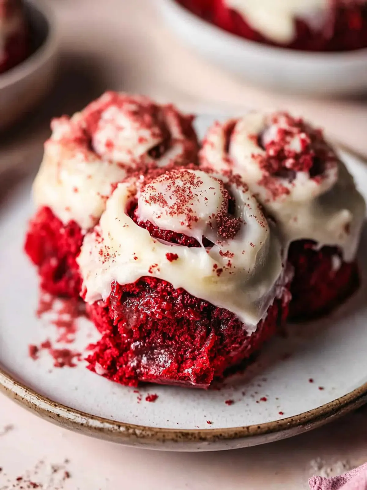 Irresistibly Soft Red Velvet Cinnamon Rolls with Cream Cheese Frosting 2 Red Velvet Cinnamon Rolls
