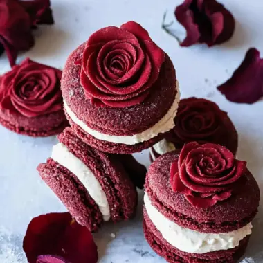 Delicious Red Velvet Rose Sandwich Cookies to Brighten Your Day 9 Red Velvet Rose Sandwich Cookies