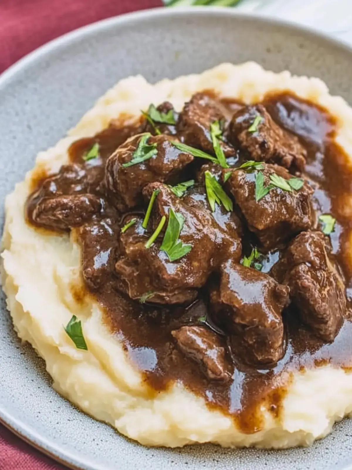 Savor Beef Tips and Gravy Over Cauliflower Mash Tonight 4 Beef Tips and Gravy Over Cauliflower Mash