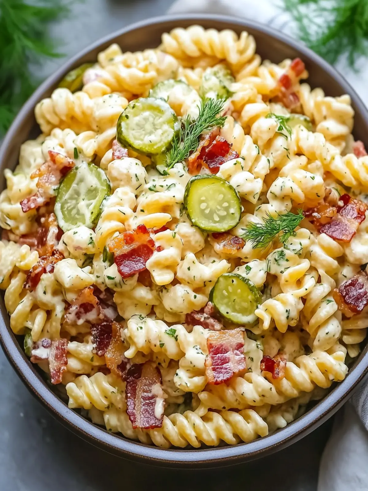 Ultimate Dill Pickle Bacon Pasta Salad for Easy Summer Fun 5 Dill Pickle Bacon Pasta Salad