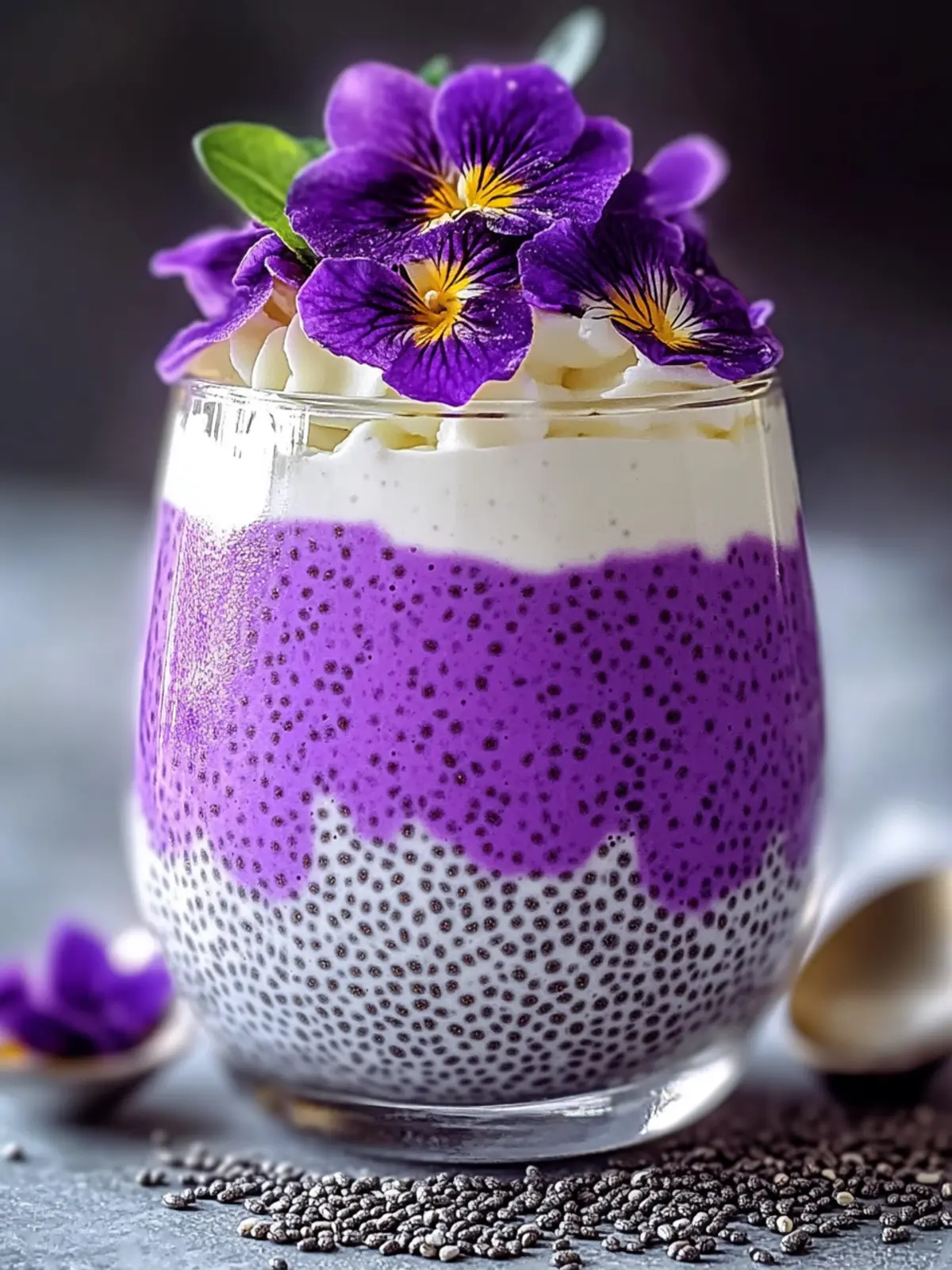 Delicious Ube & Coconut Chia Pudding Parfait in 10 Minutes 3 Ube & Coconut Chia Pudding Parfait