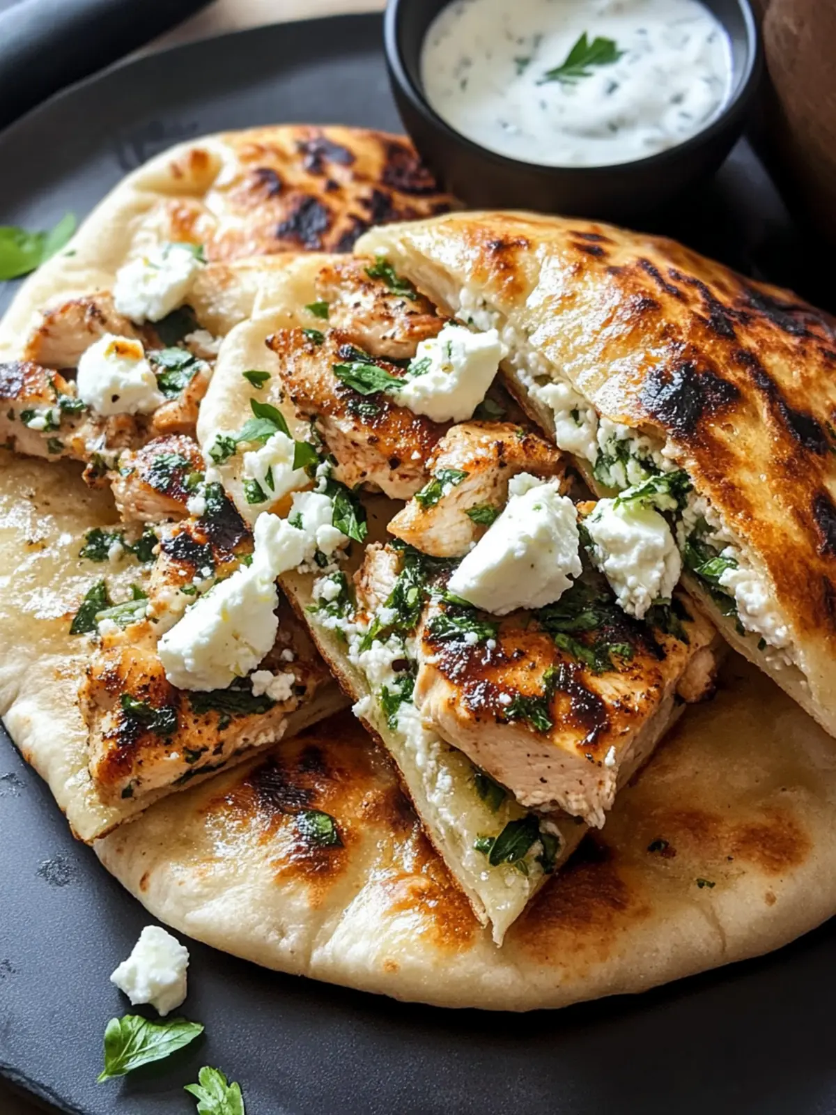 Delicious Crispy Pita with Chicken & Feta for Easy Meals 2 Crispy Pita with Chicken & Feta