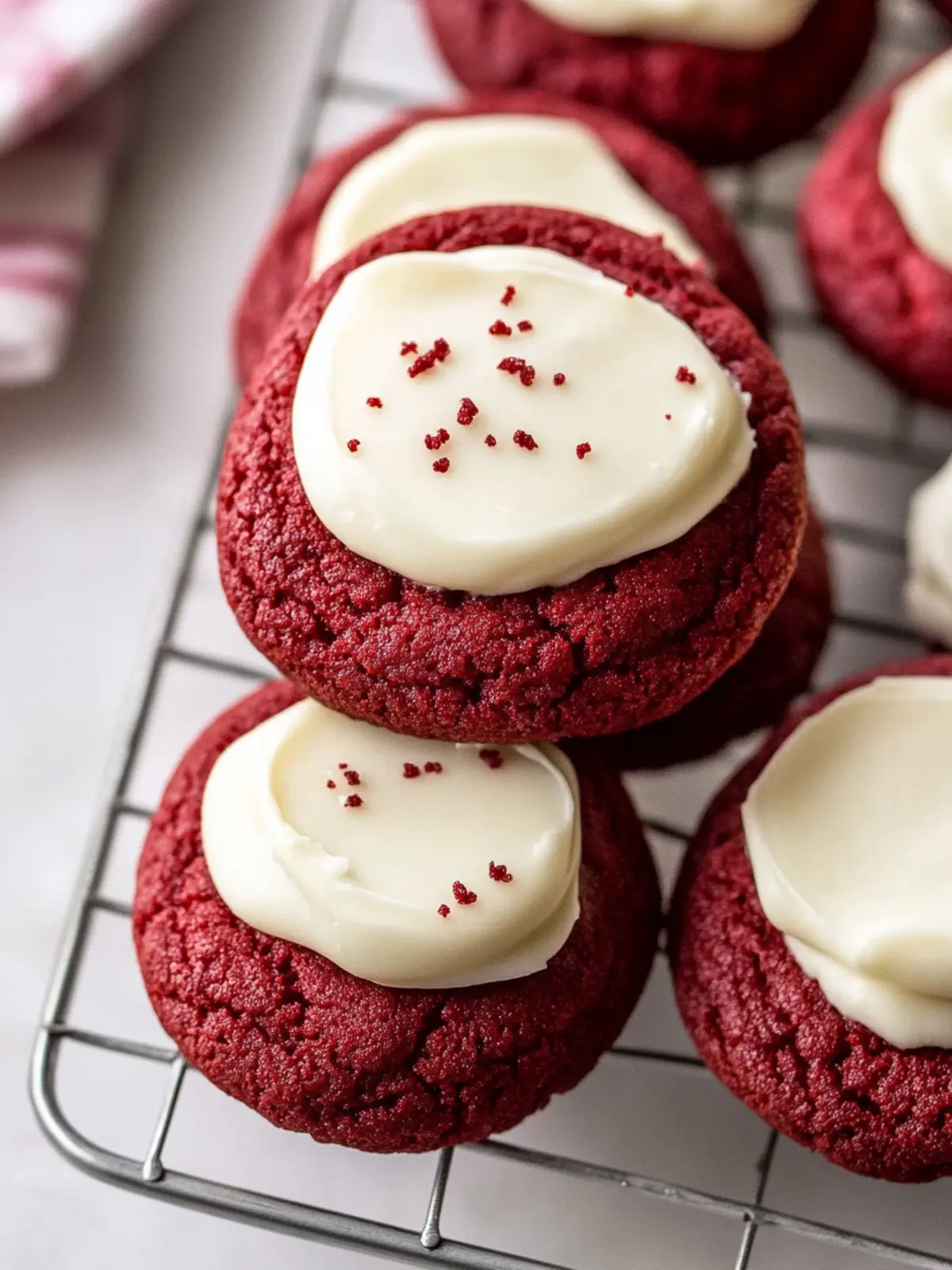 Decadent Red Velvet Cookies with Irresistible Cream Cheese Frosting 2 Red Velvet Cookies with Cream Cheese Frosting